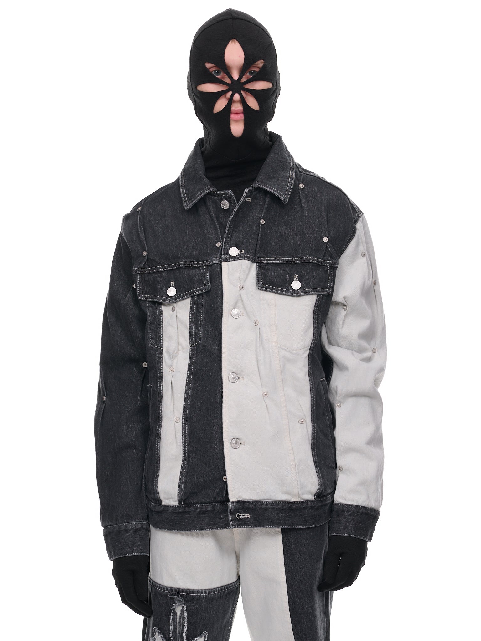 Multi-Rivet Denim Jacket (KUF2MJ08BP-T1183-BLACK-MULTI)