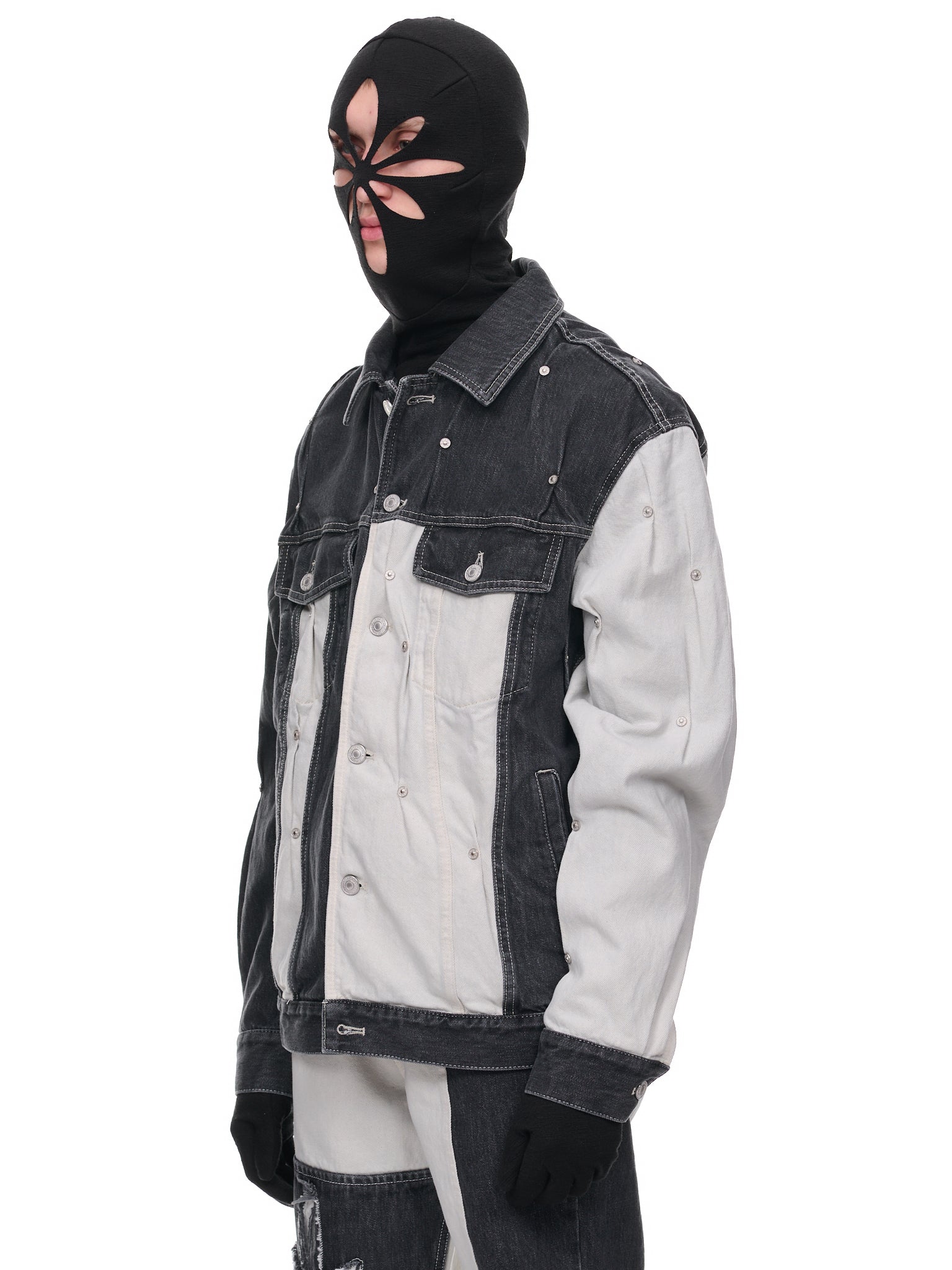 Multi-Rivet Denim Jacket (KUF2MJ08BP-T1183-BLACK-MULTI)