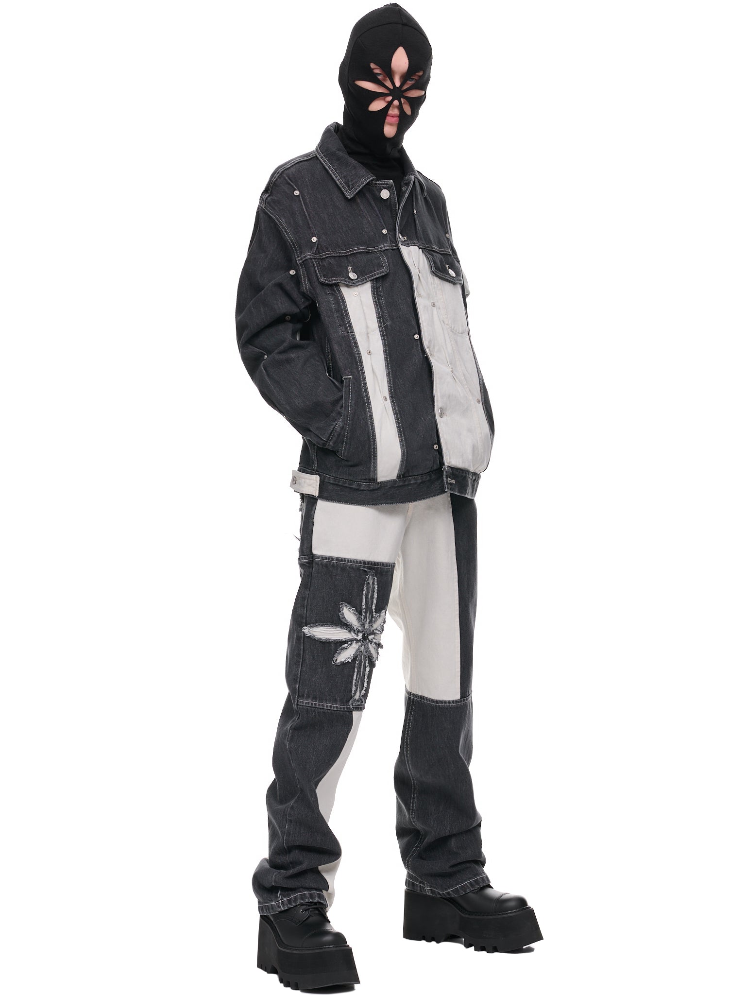 Multi-Rivet Denim Jacket (KUF2MJ08BP-T1183-BLACK-MULTI)