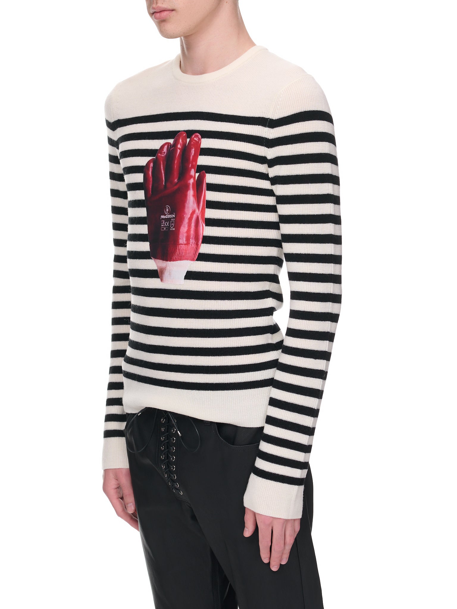 JW ANDERSON Stripe Glove Crewneck Jumper | H. Lorenzo - side 