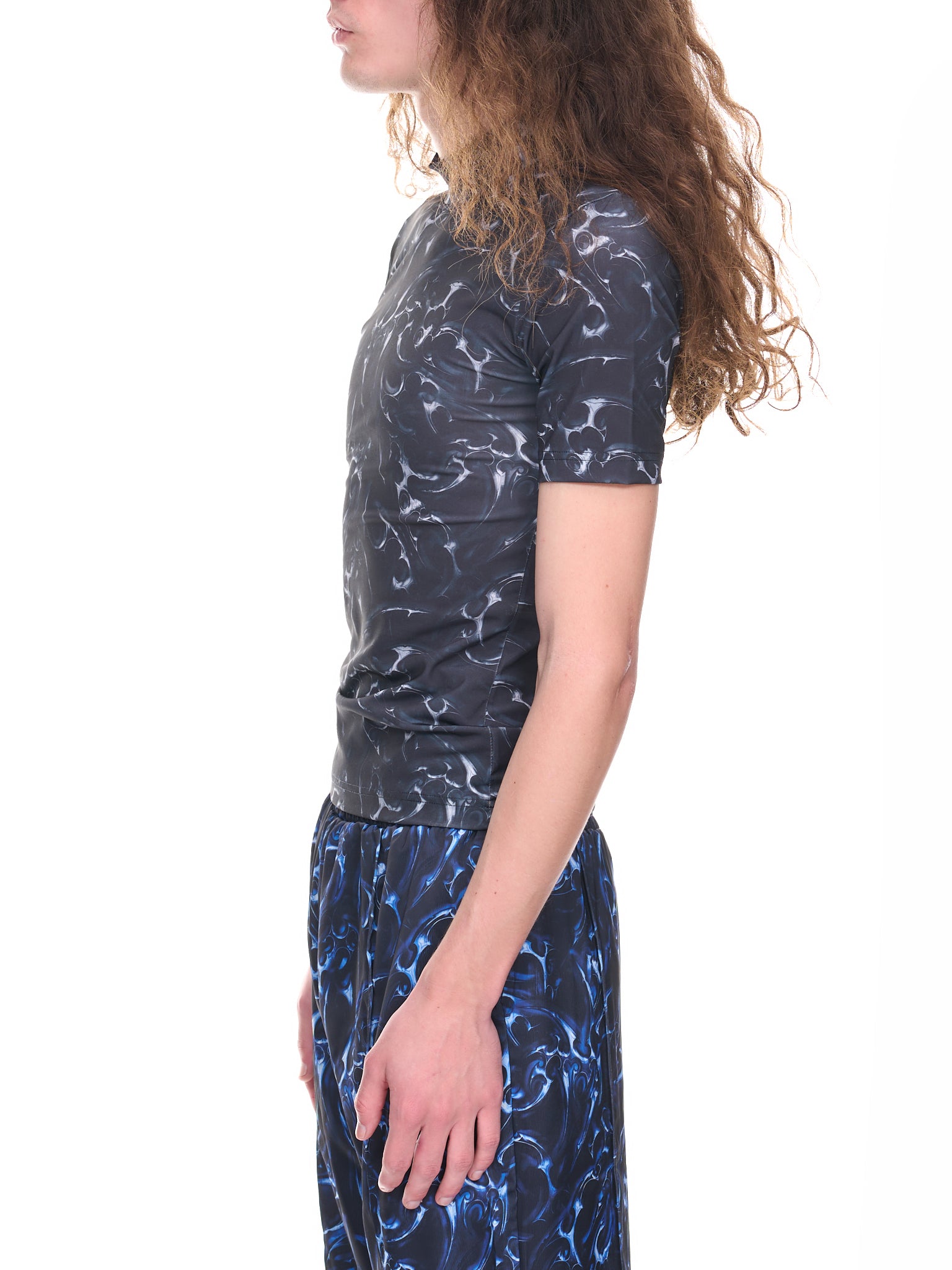 Chrome Tribal Stretch T-Shirt (M-132239-SILVER)