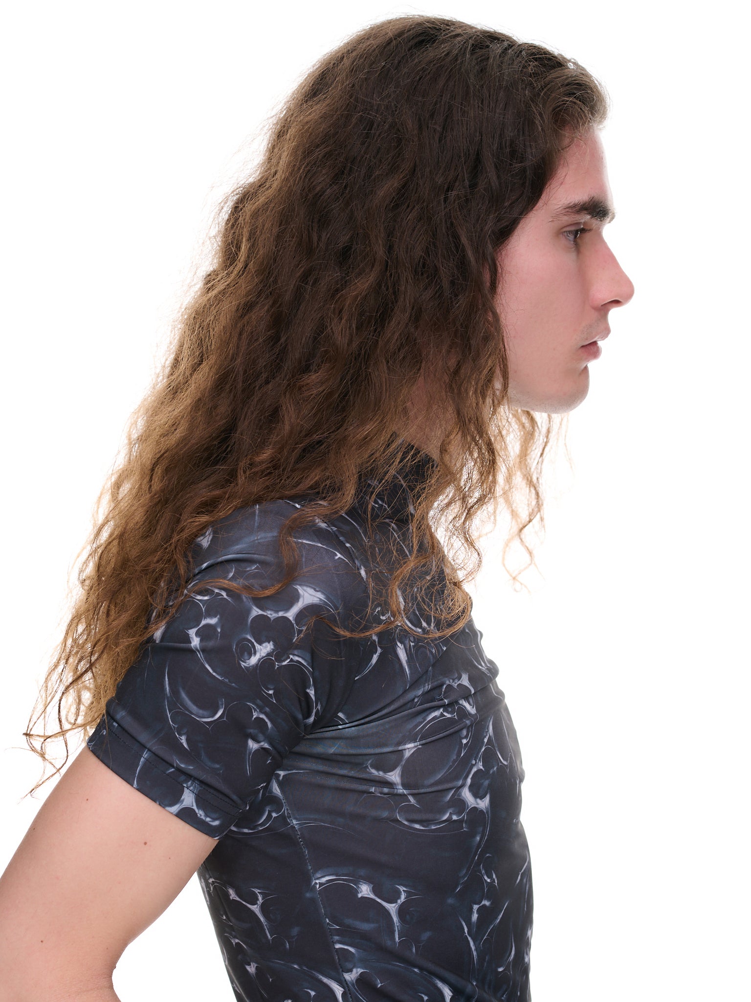 Chrome Tribal Stretch T-Shirt (M-132239-SILVER)