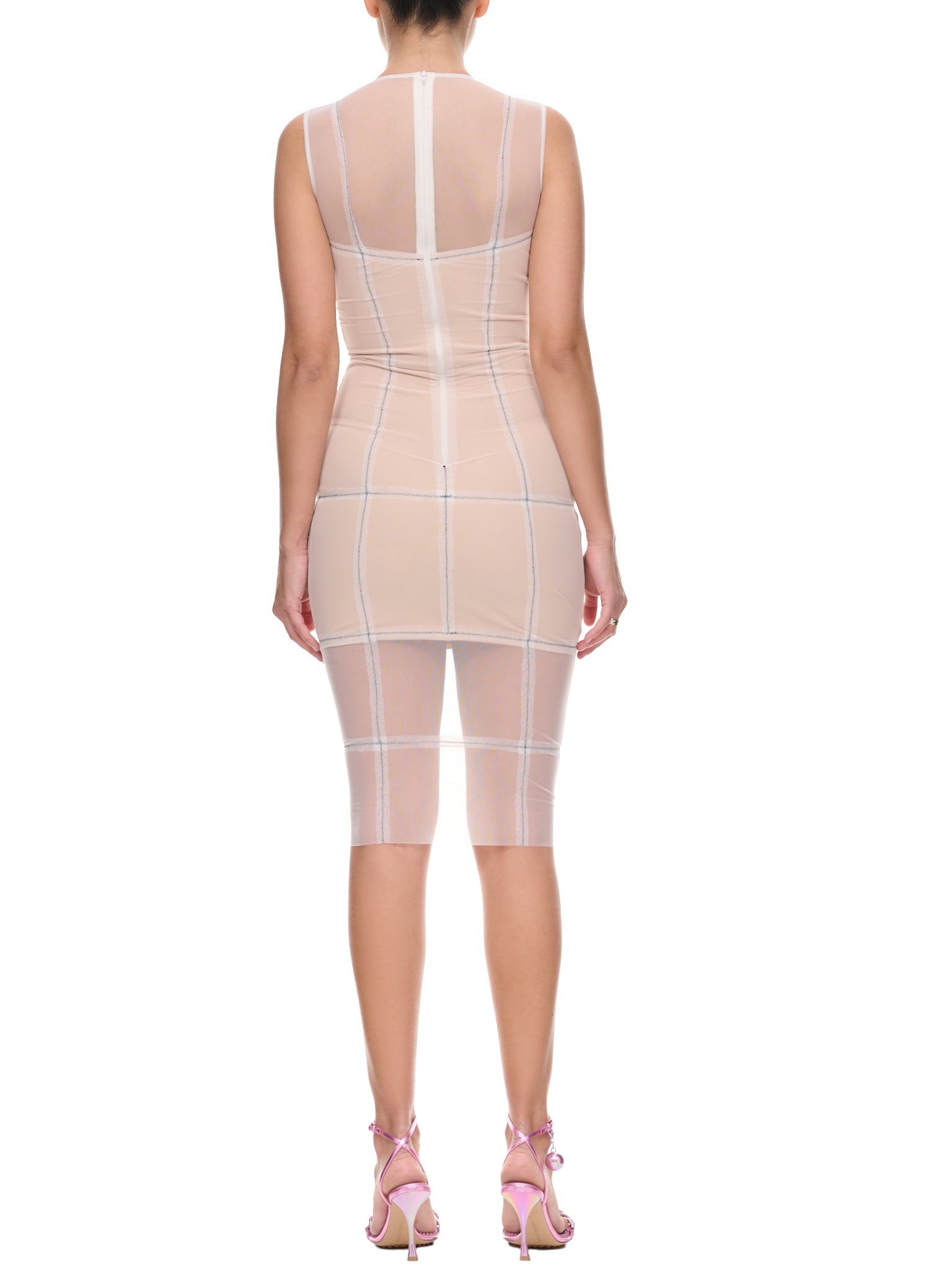 Mesh Underline Dress (MAS22FIGDRS02-WHITE)