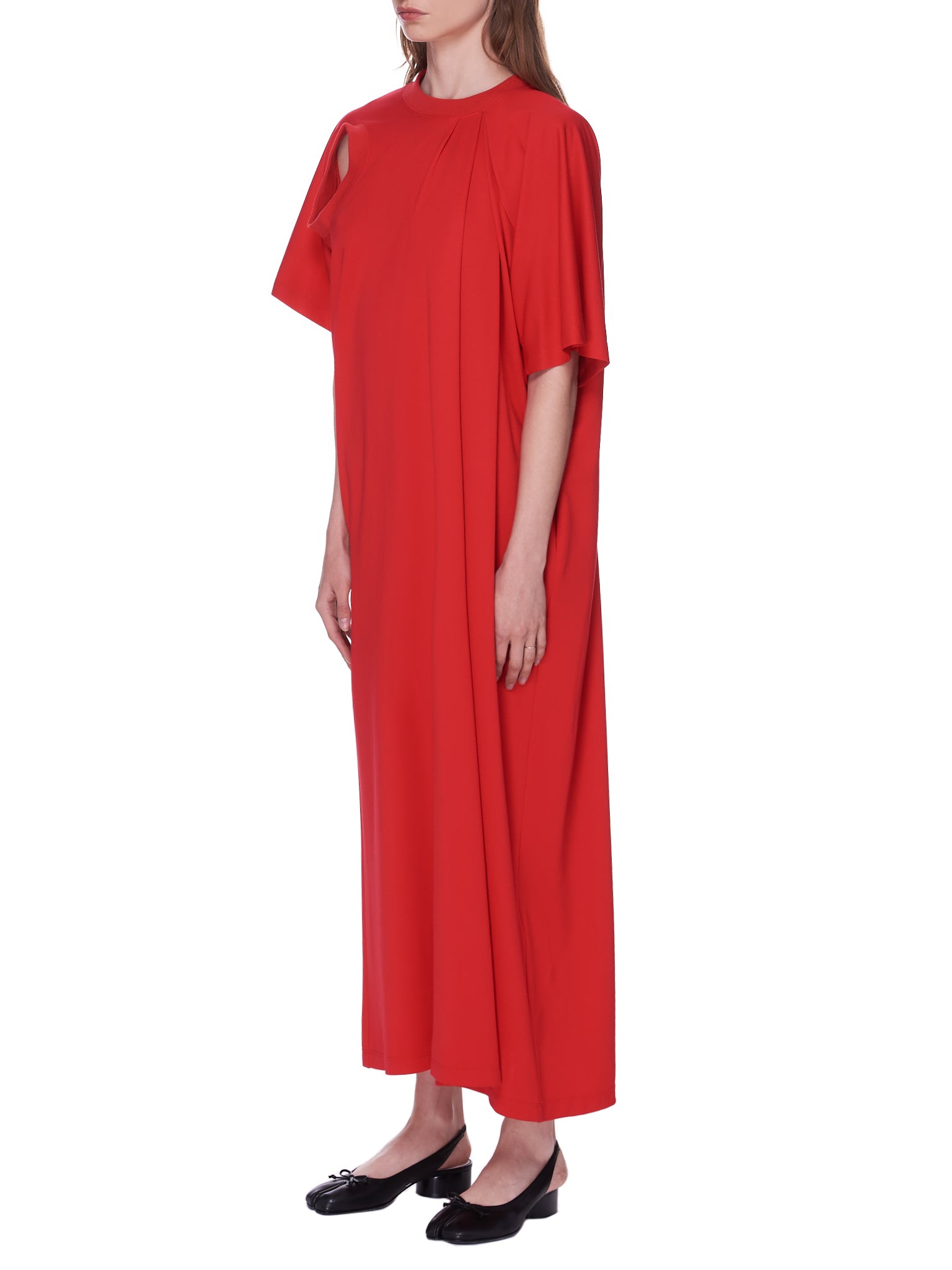 Vented T-Shirt Dress (MB-35-BOLD-RED)