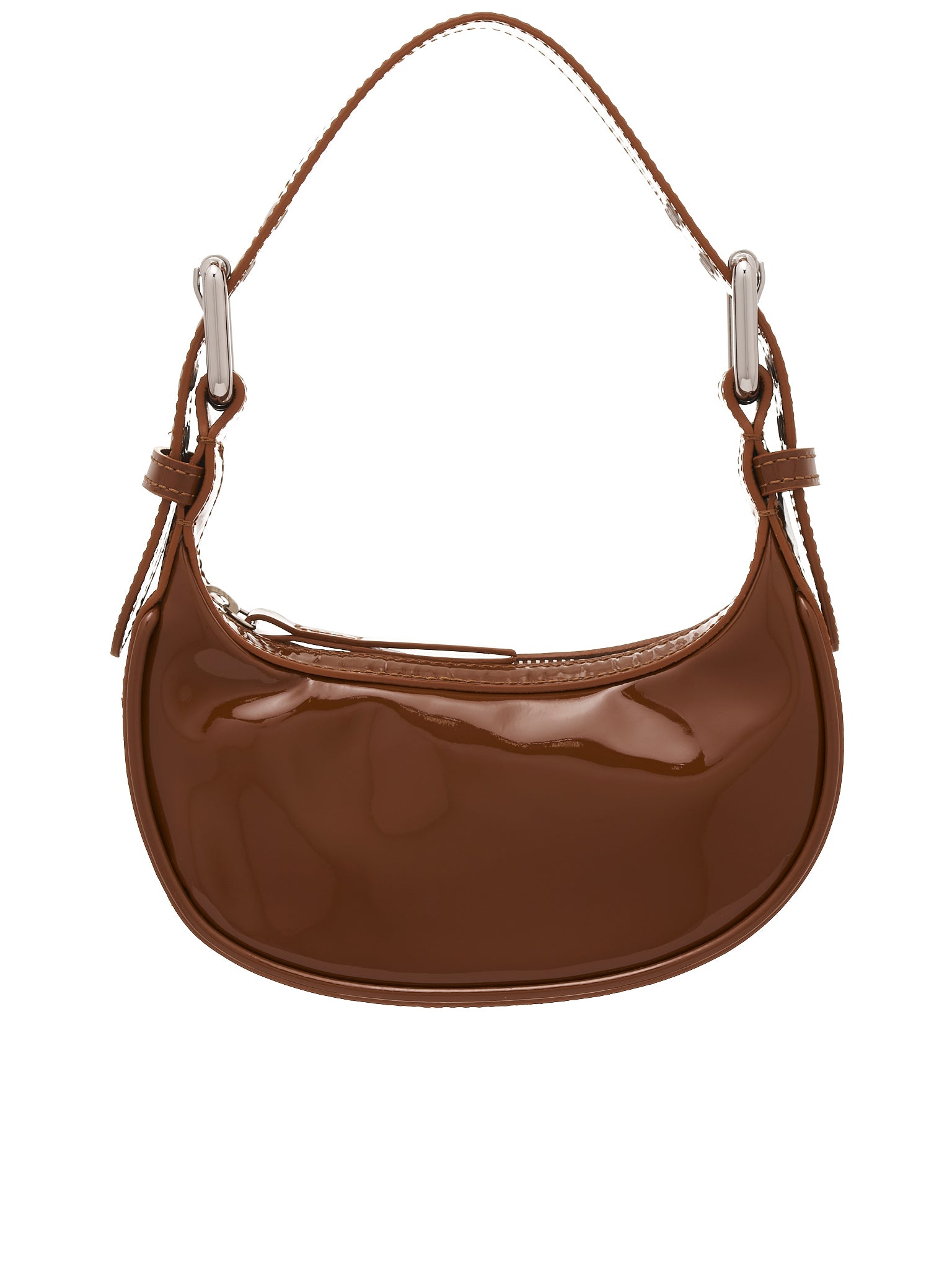 by Far | H.Lorenzo|Mini Soho Patent Leather Bag (MINI-SOHO-CHOCOLATE)