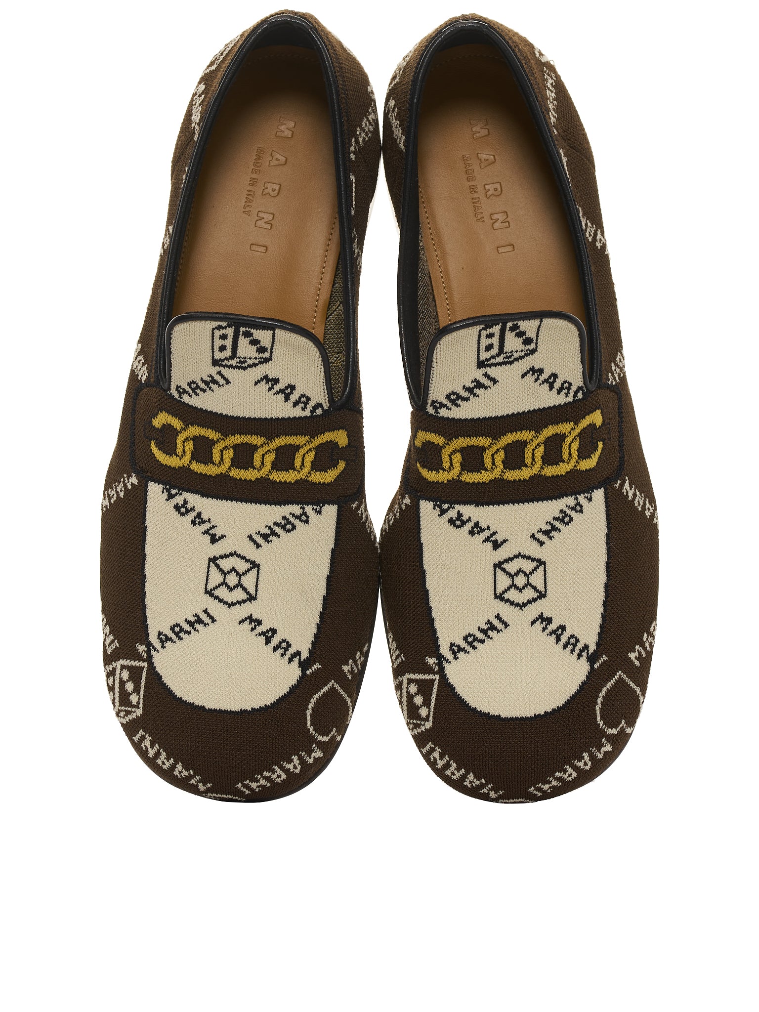 Marni Marnigram Trompe L'oeil Jacquard Moccasins | H. Lorenzo - top