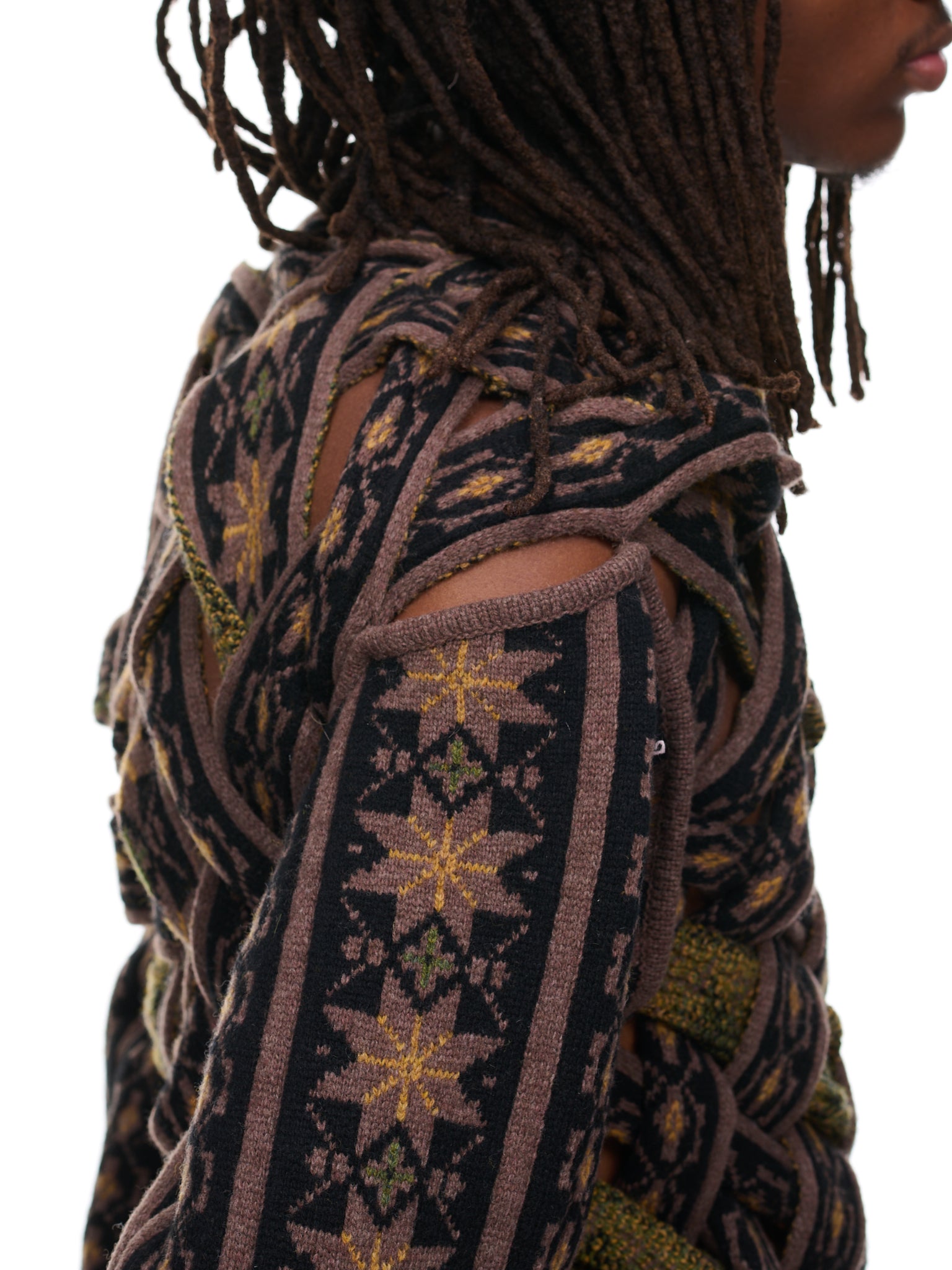 Braided Norwegian Sweater (MPULL73-S23-Y56-BROWN)