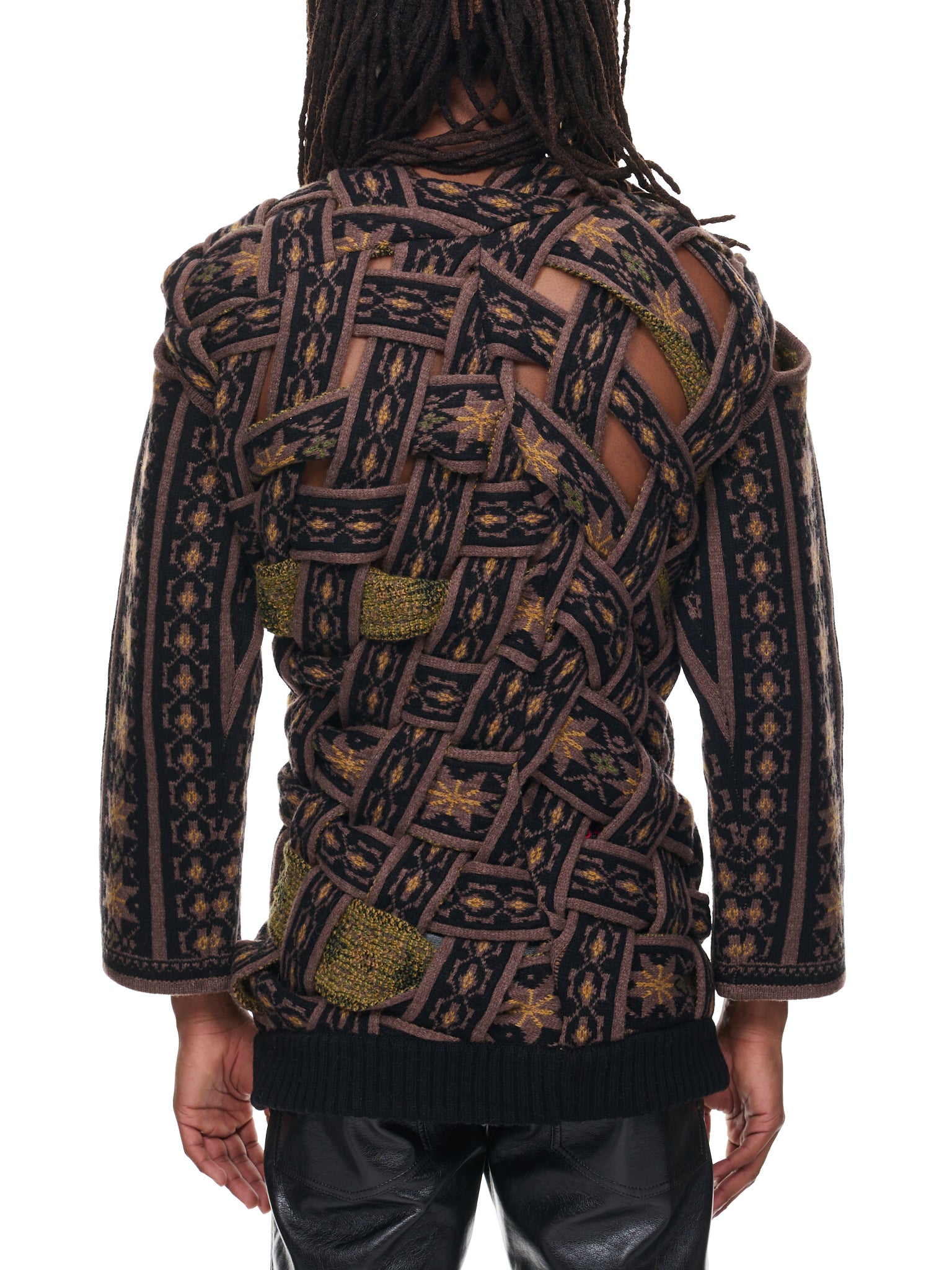 Braided Norwegian Sweater (MPULL73-S23-Y56-BROWN)