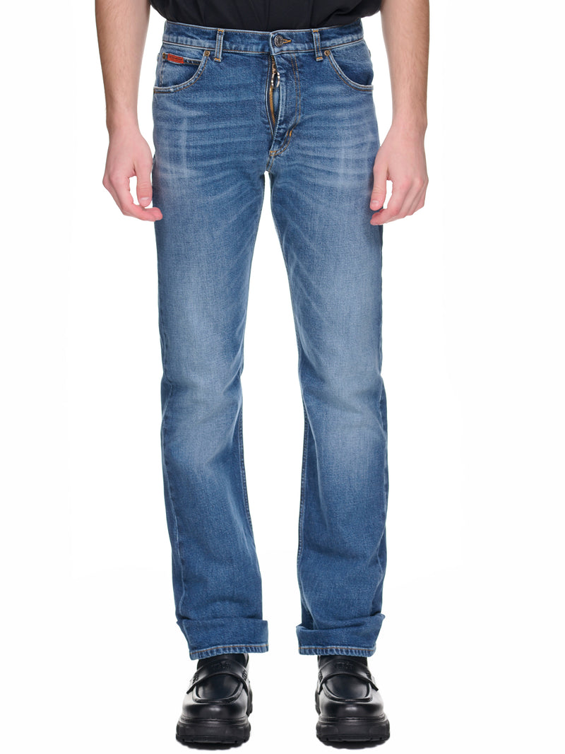 Pulled Stretch Denim Pants (MR234-VINTAGE-BLUE-WASH)