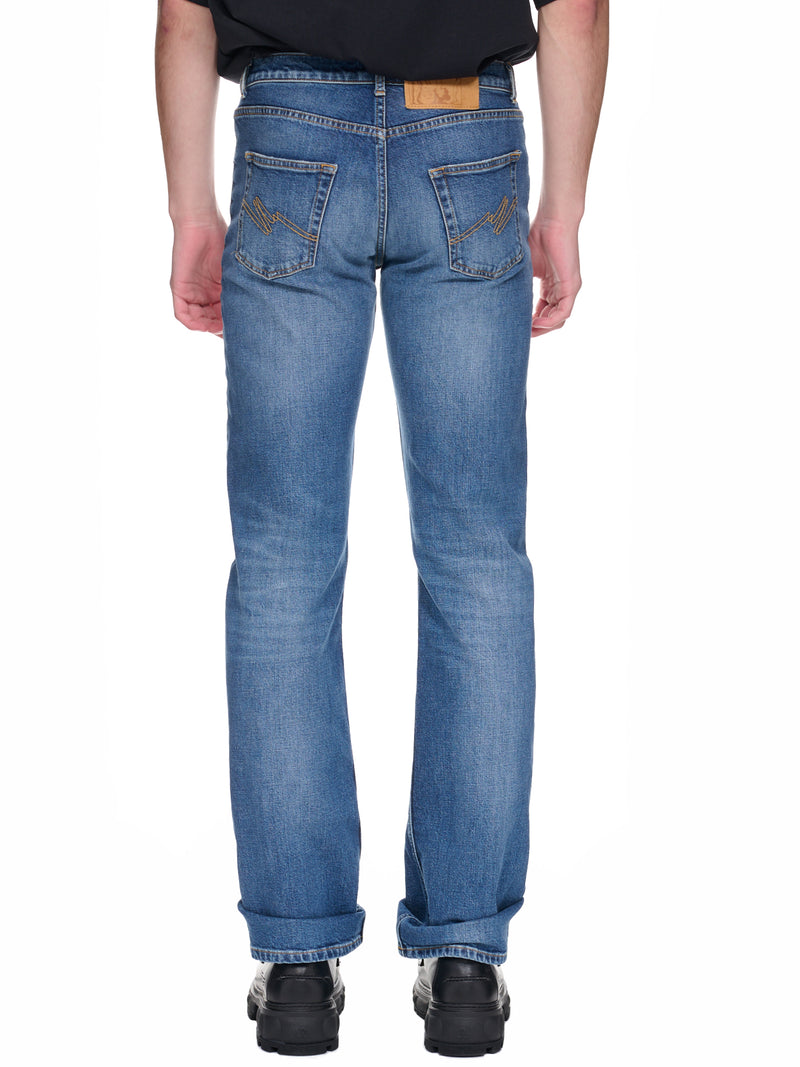Pulled Stretch Denim Pants (MR234-VINTAGE-BLUE-WASH)