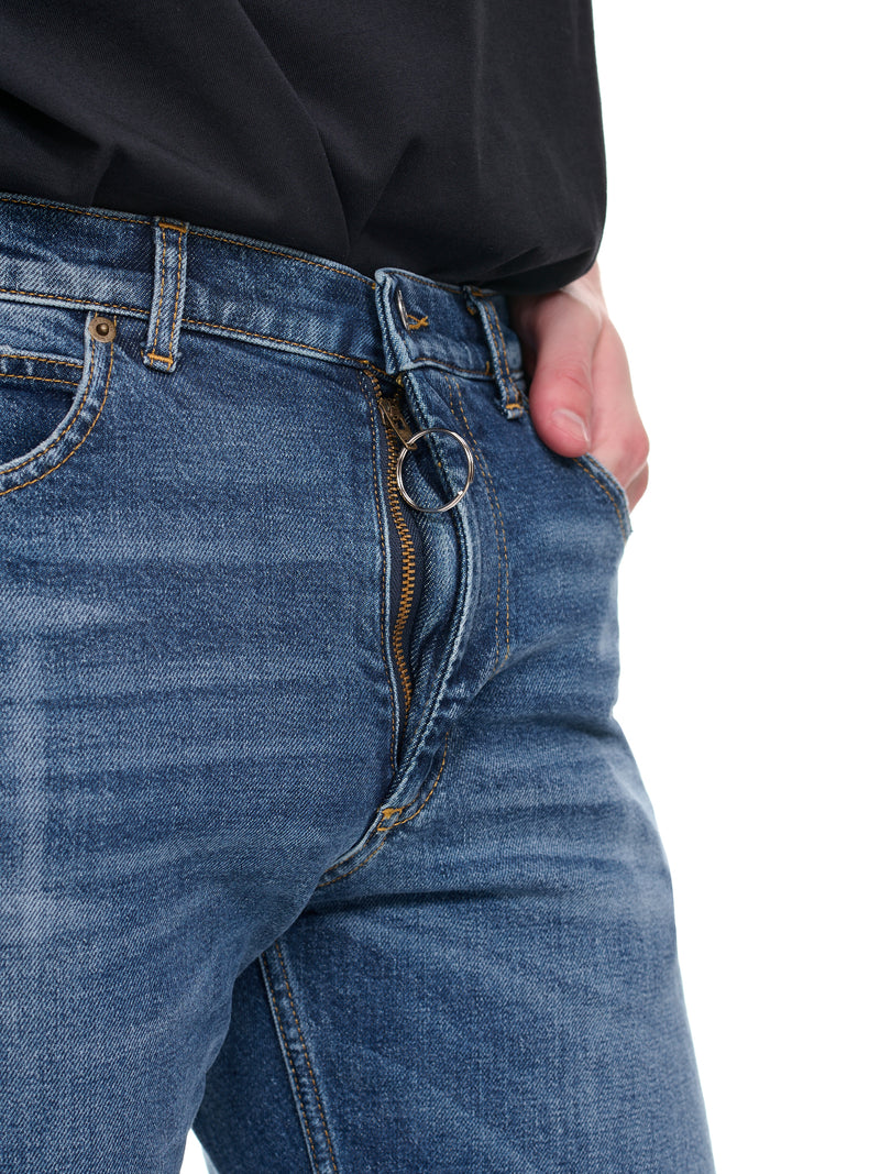 Pulled Stretch Denim Pants (MR234-VINTAGE-BLUE-WASH)