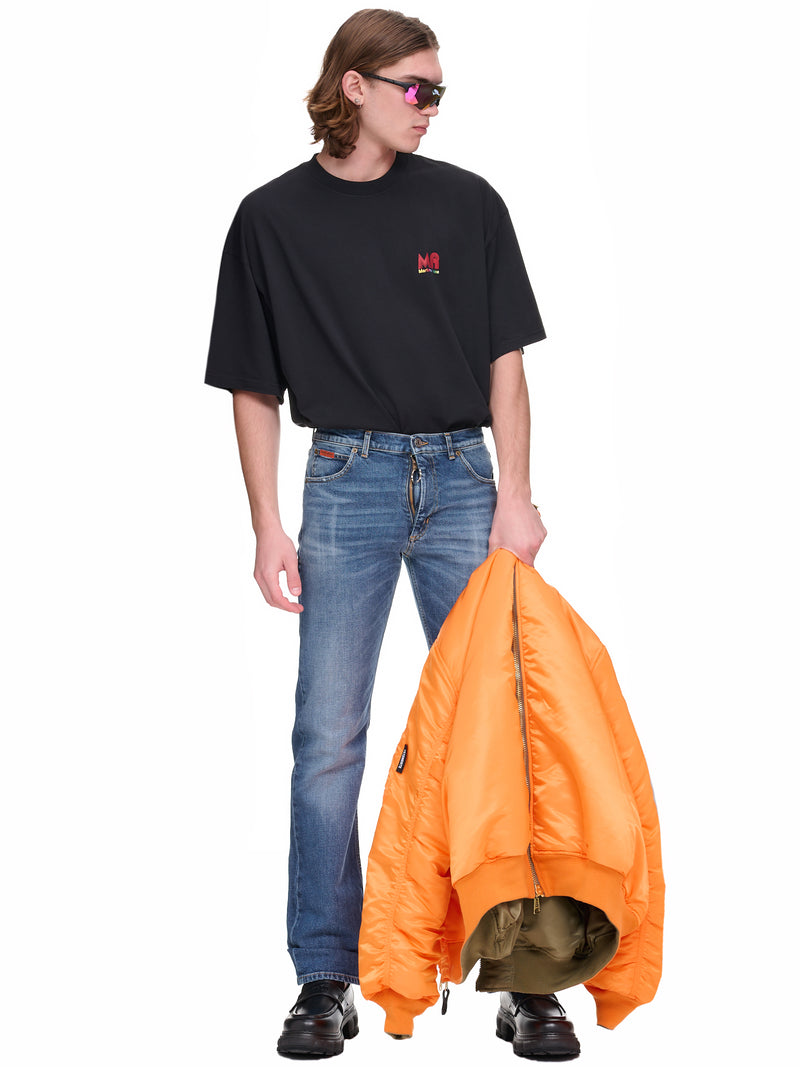 Pulled Stretch Denim Pants (MR234-VINTAGE-BLUE-WASH)