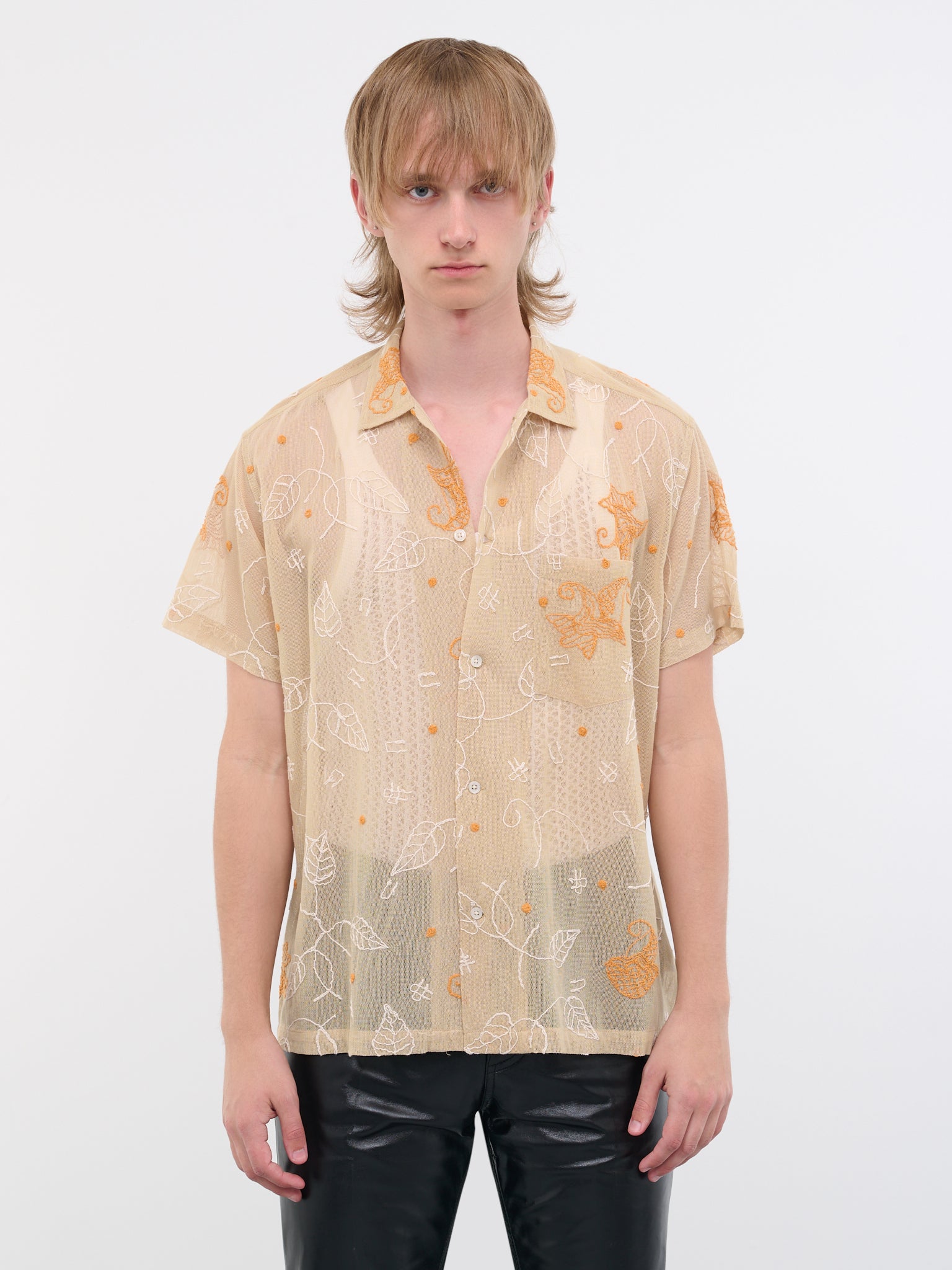 Mesh Lilum Shirt (MRS23SH014-ORANGE-MULTI)