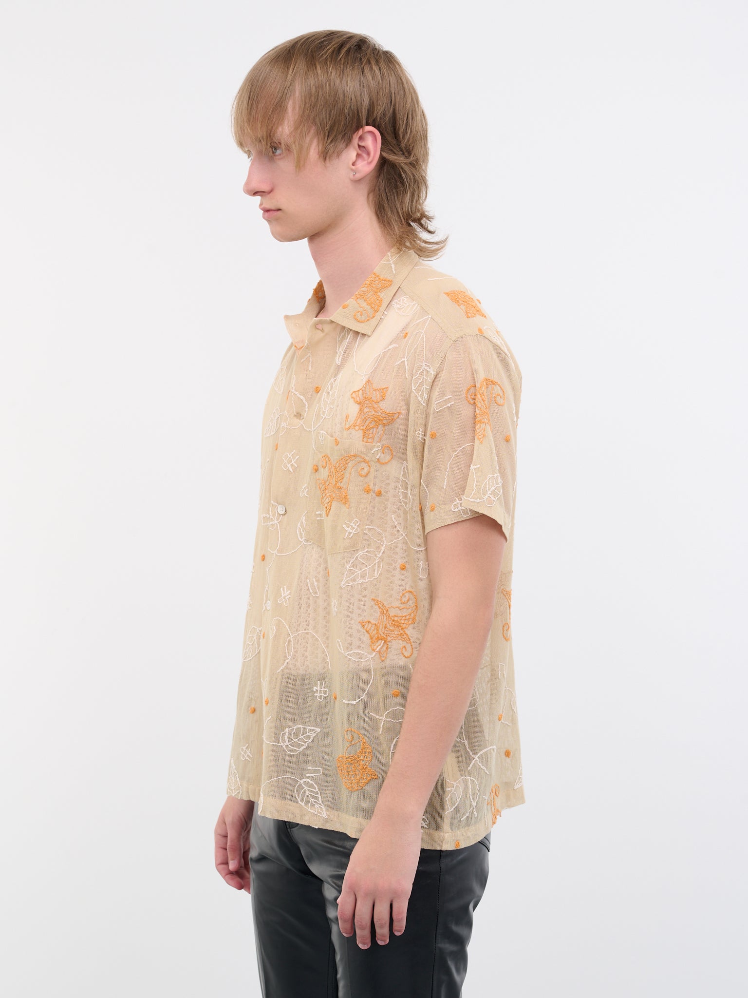 Mesh Lilum Shirt (MRS23SH014-ORANGE-MULTI)