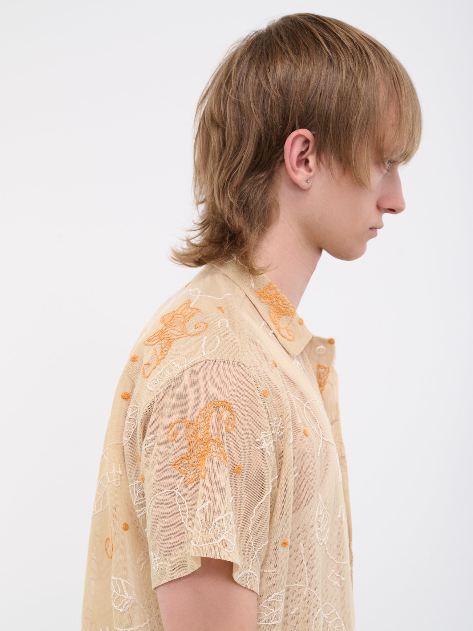 Mesh Lilum Shirt (MRS23SH014-ORANGE-MULTI)