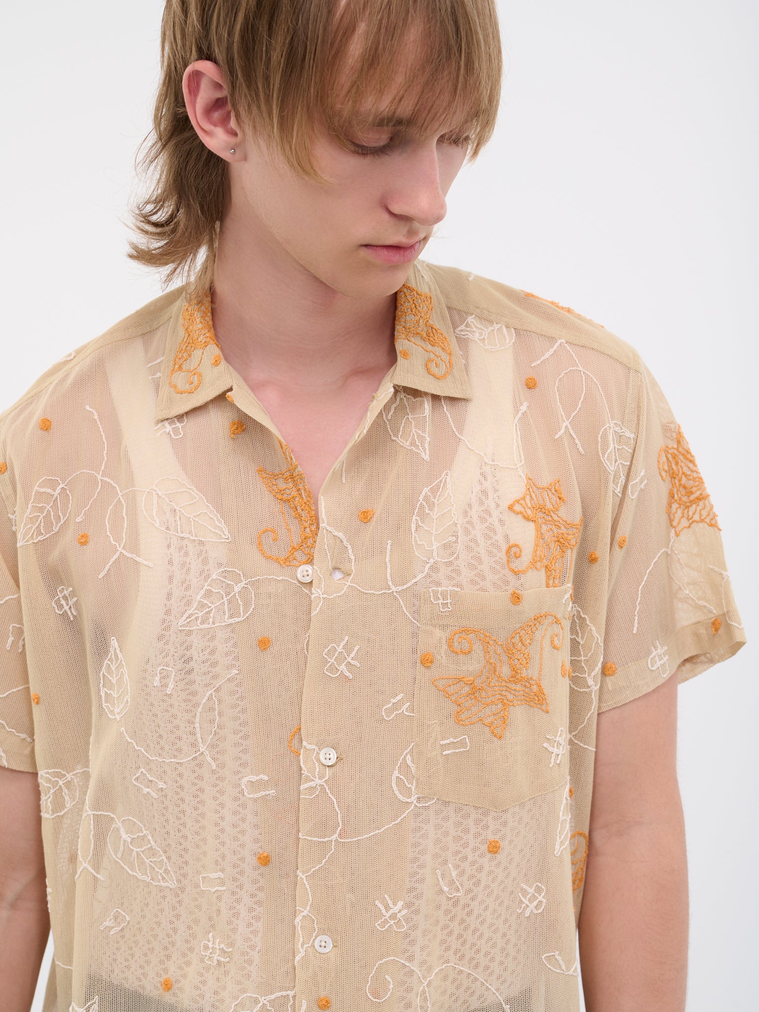 Mesh Lilum Shirt (MRS23SH014-ORANGE-MULTI)
