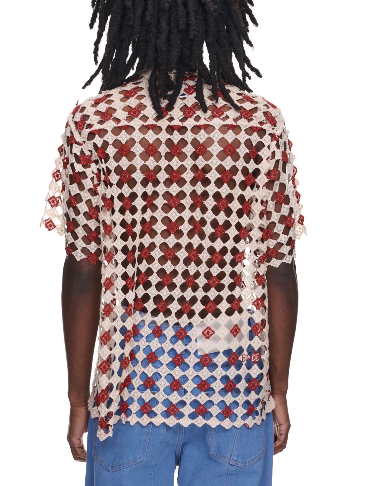 Diamond Lace Shirt (MRSH120-BROWN-WHITE)