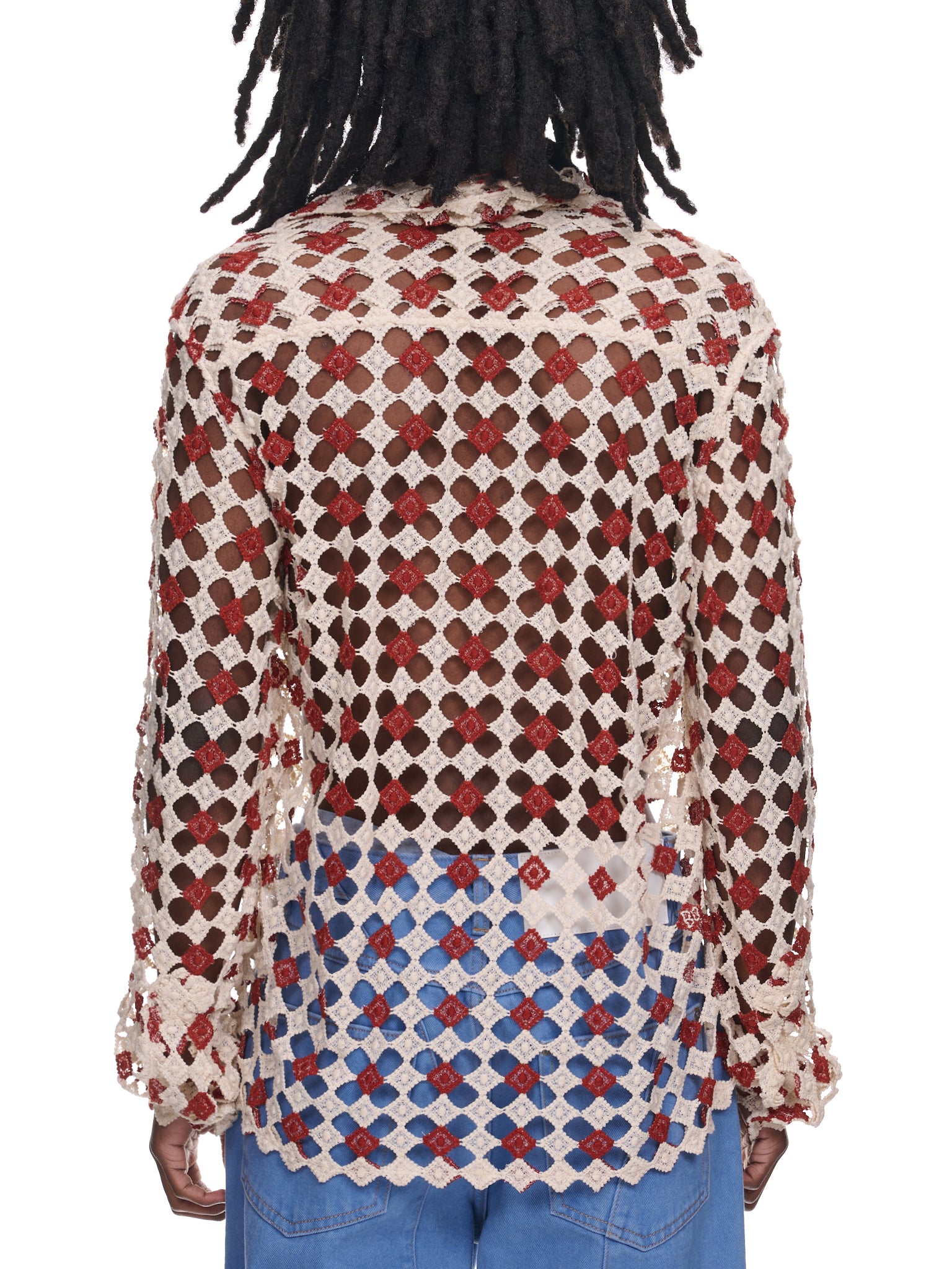 Diamond Lace Shirt (MRSH121-BROWN-WHITE)