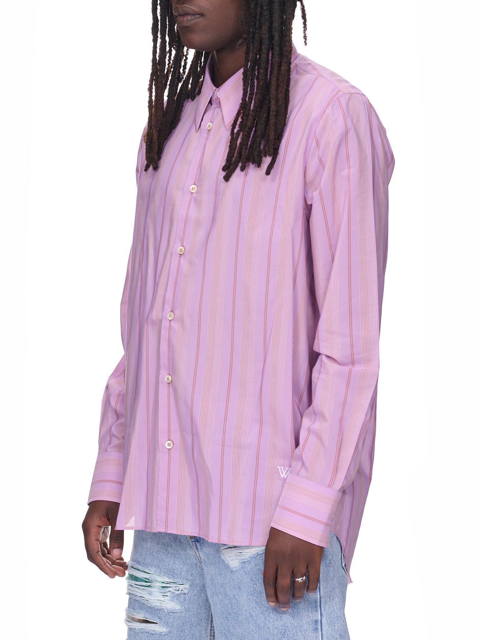 Market Shirt (MS23SH03-CO04-2250-PINK-STRIPE)