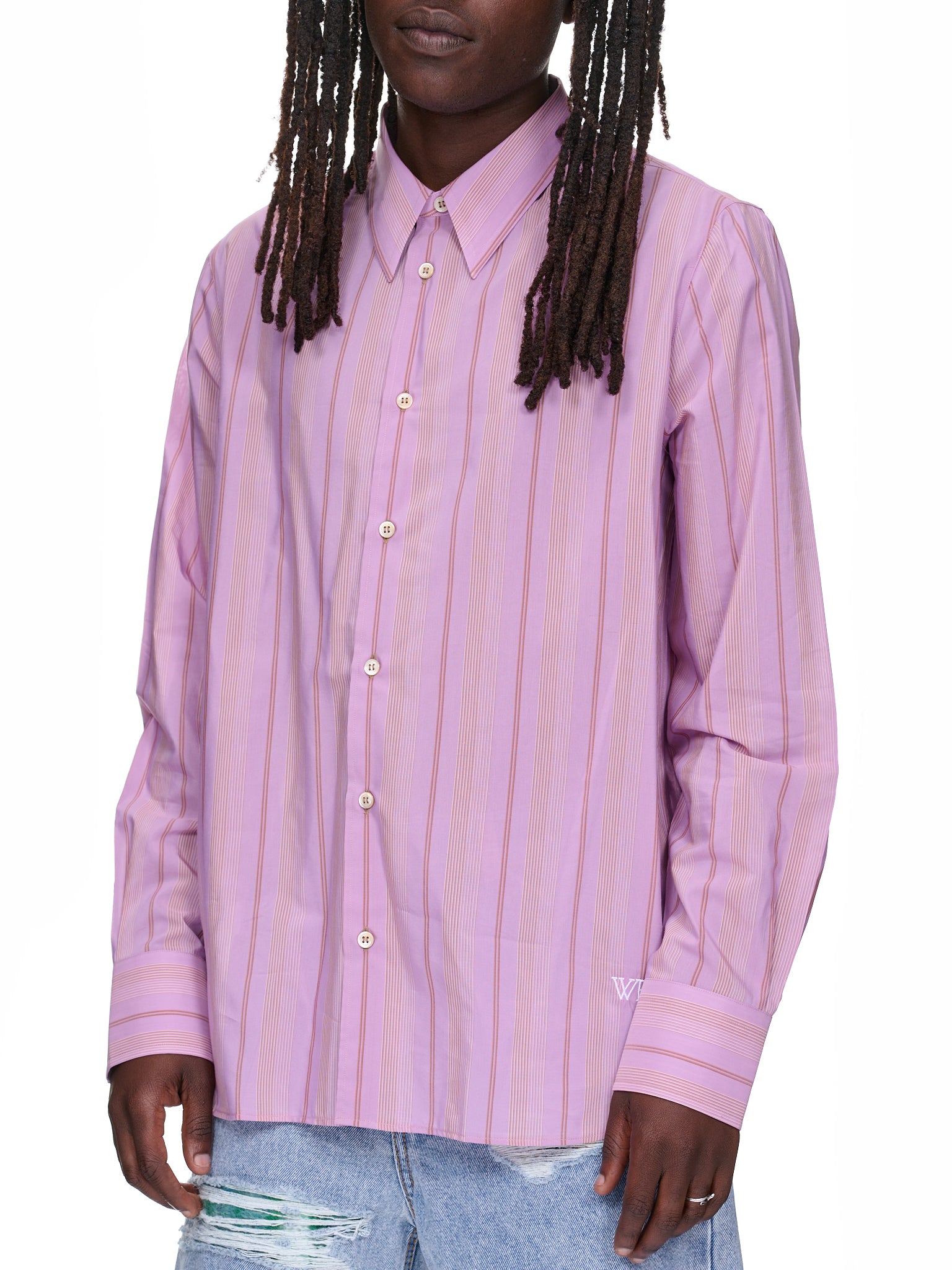 Market Shirt (MS23SH03-CO04-2250-PINK-STRIPE)