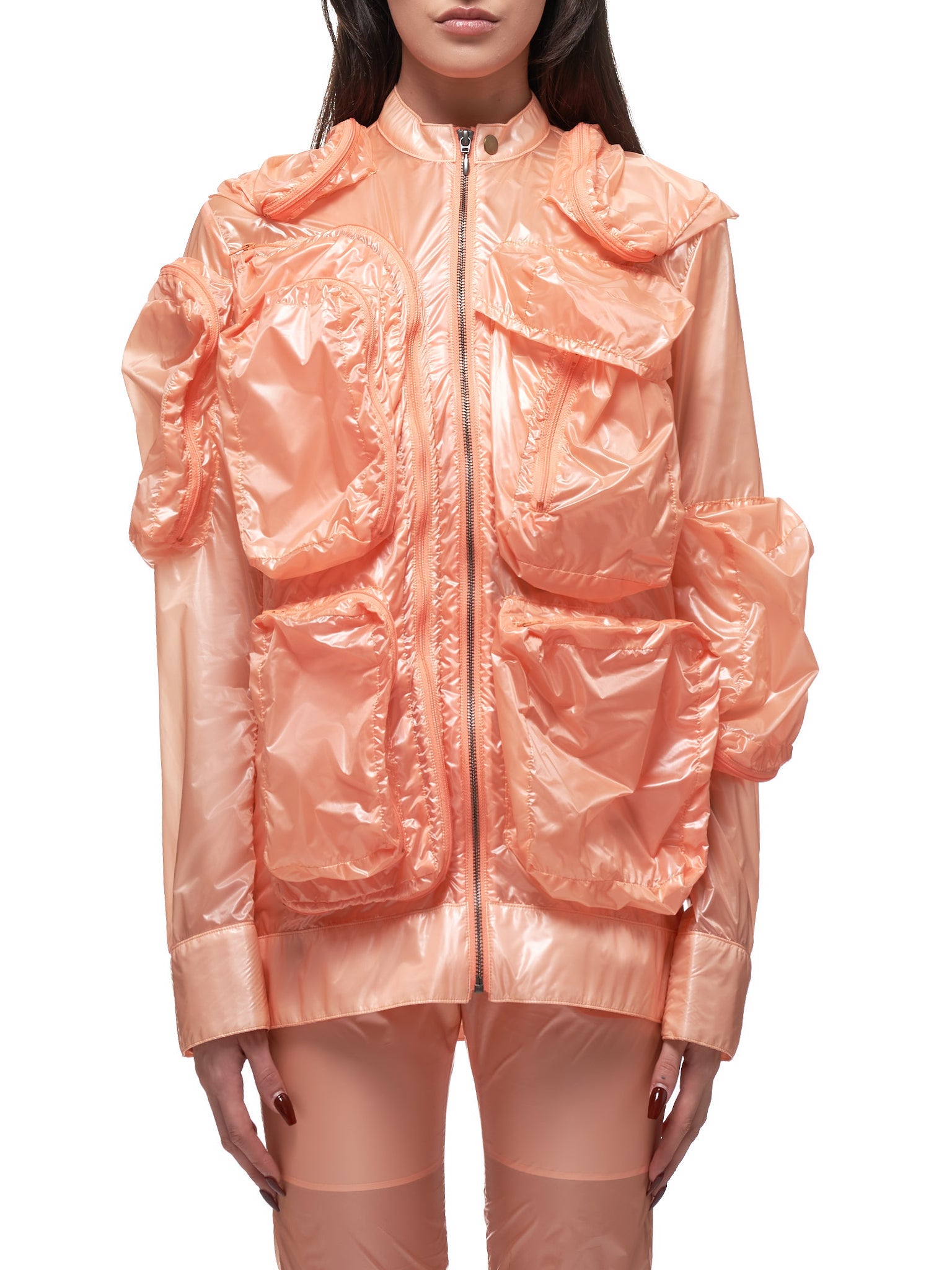 Nylon Plastic Jacket (MSS20C041-ORANGE)