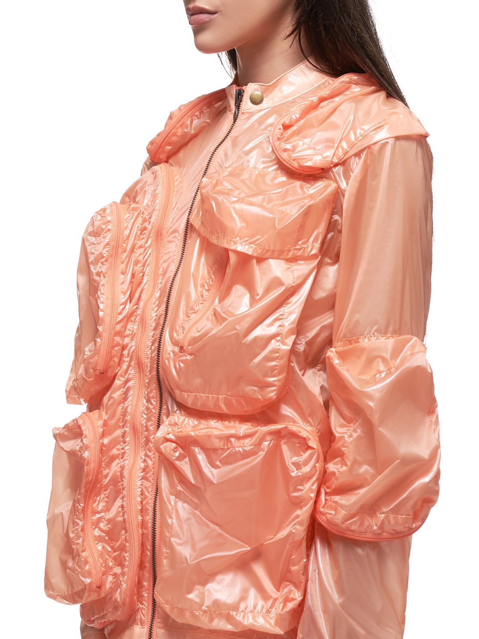 Nylon Plastic Jacket (MSS20C041-ORANGE)