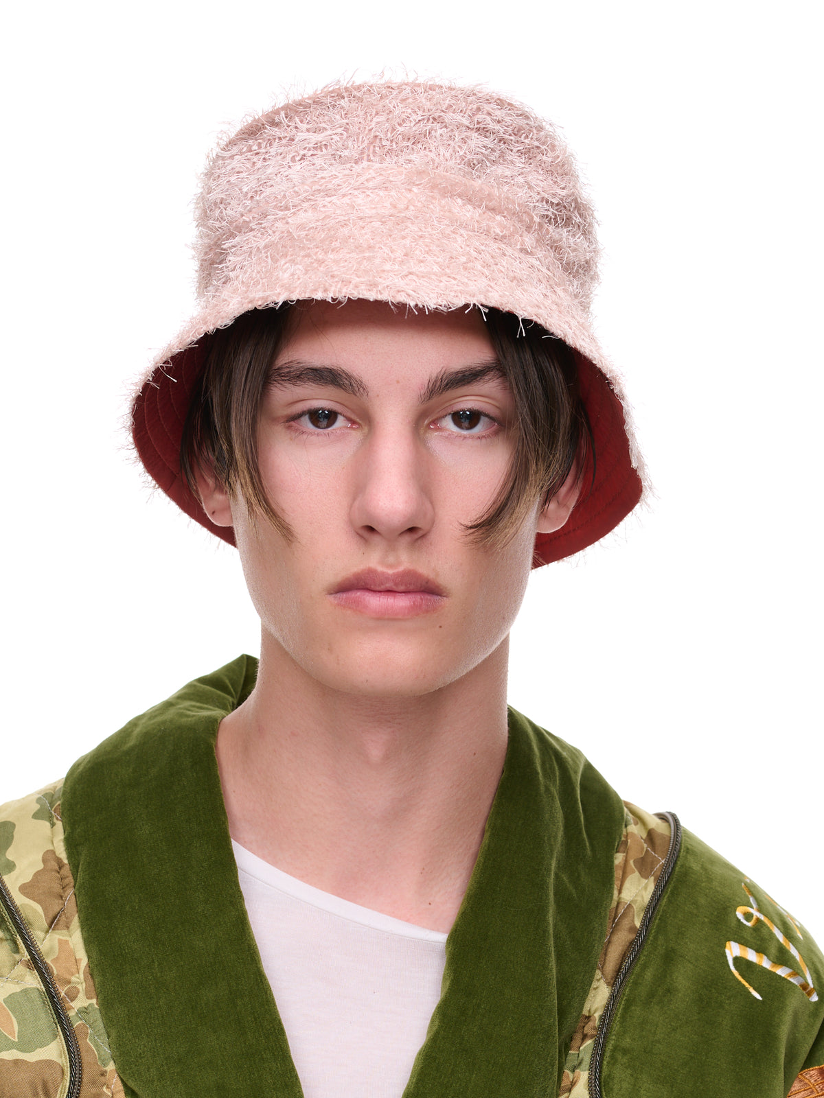 Reversible Fluffy Hat (CWOHAT08-RED-PINK)