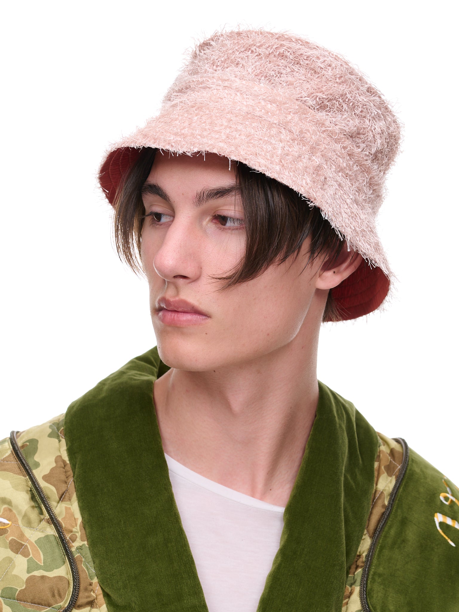 Reversible Fluffy Hat (CWOHAT08-RED-PINK)