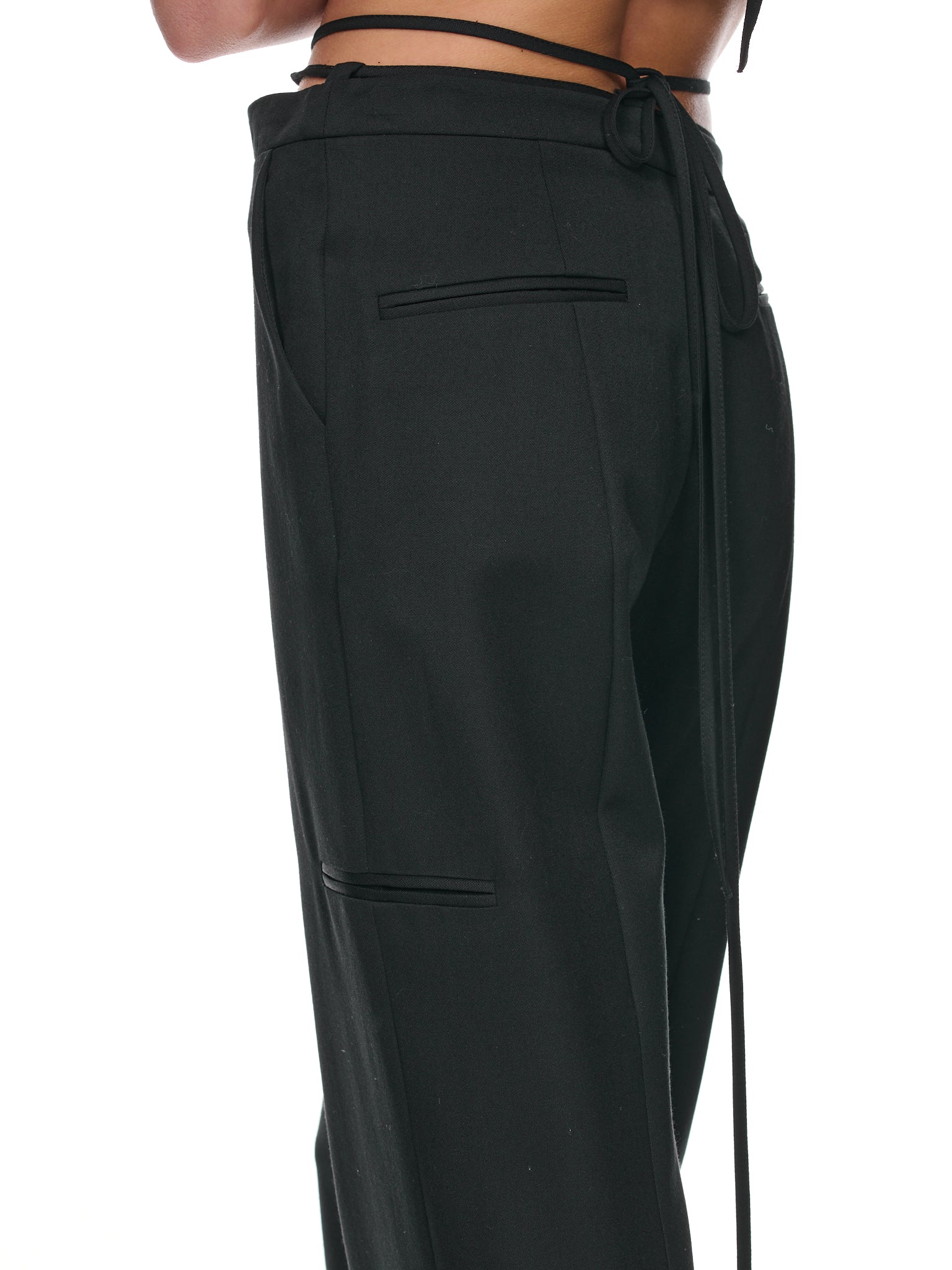 Asymmetric Tailored Trousers (P003-BLACK)