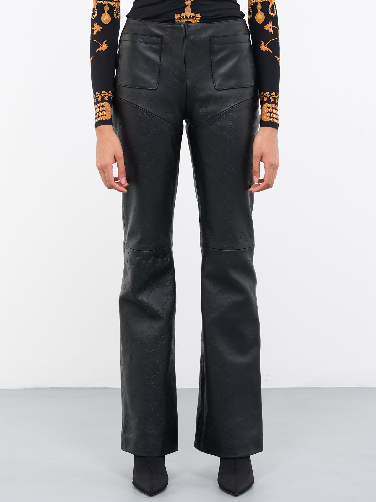 Embossed Leather Trousers (P142WU-LEALE0001-BLACK)