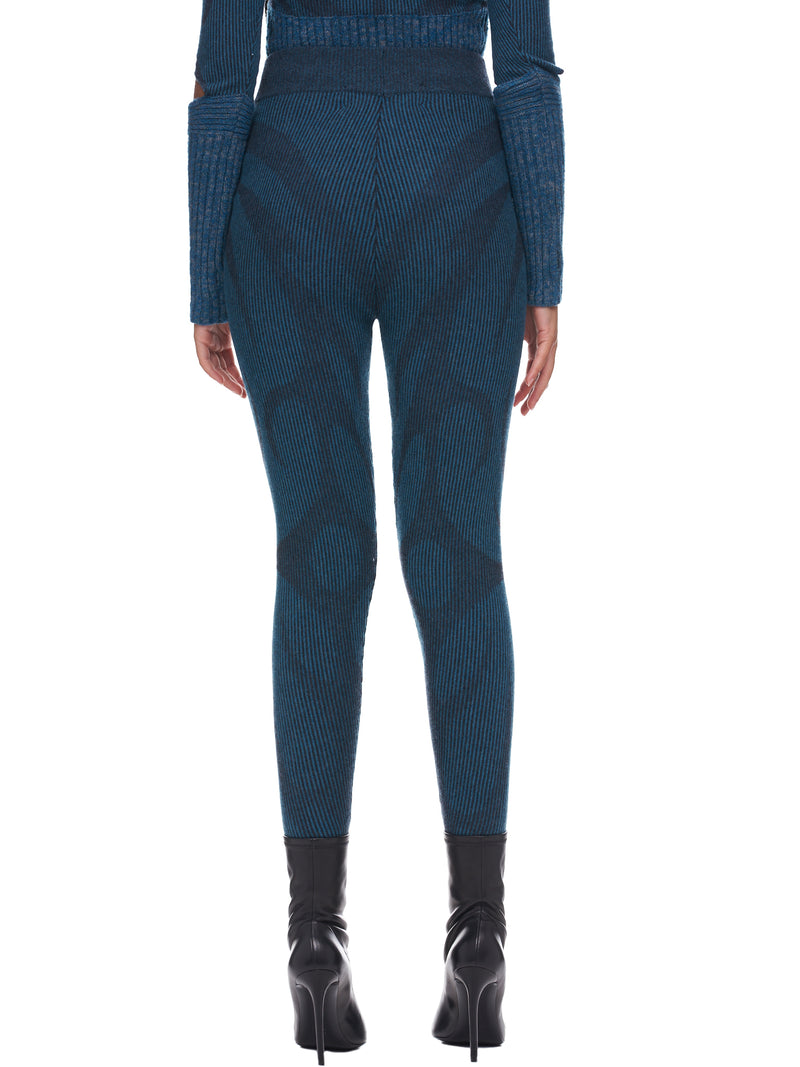 Jacquard Knit Leggings (PA01514932-0932-AZURE-CHARCOAL)