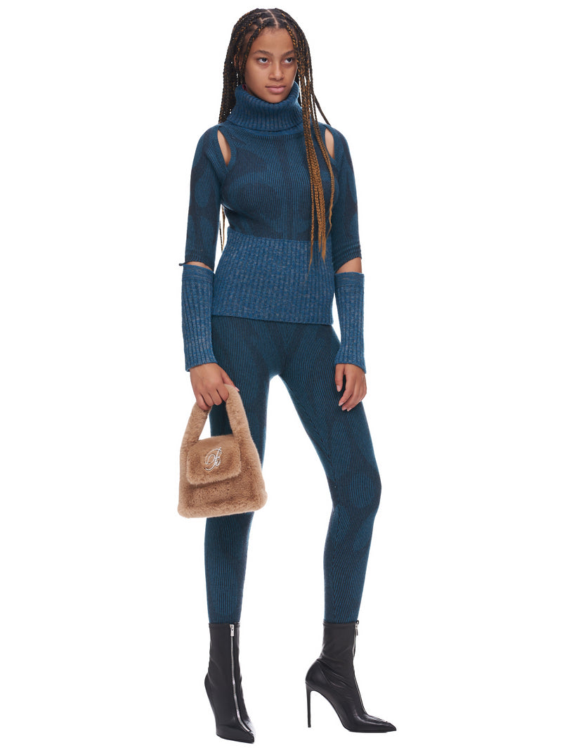 Jacquard Knit Leggings (PA01514932-0932-AZURE-CHARCOAL)