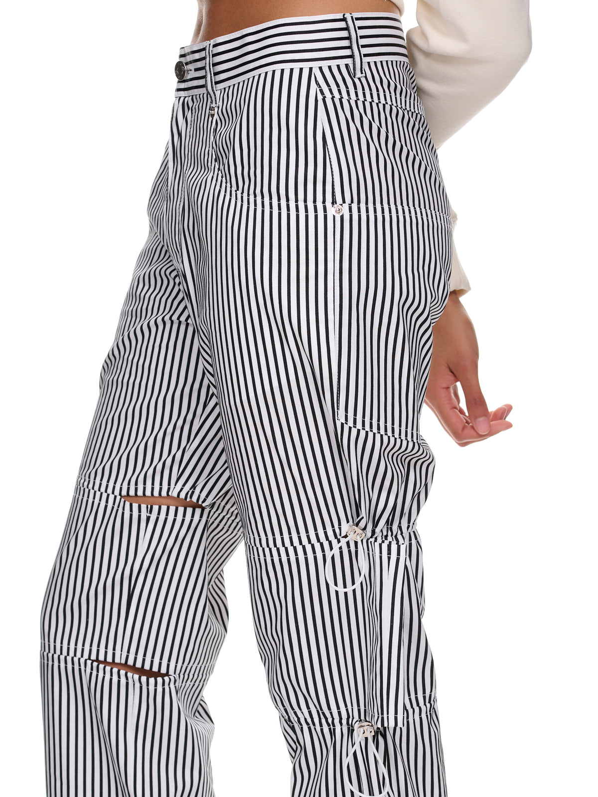 Stripe Slash Pants (PA07-BLACK)
