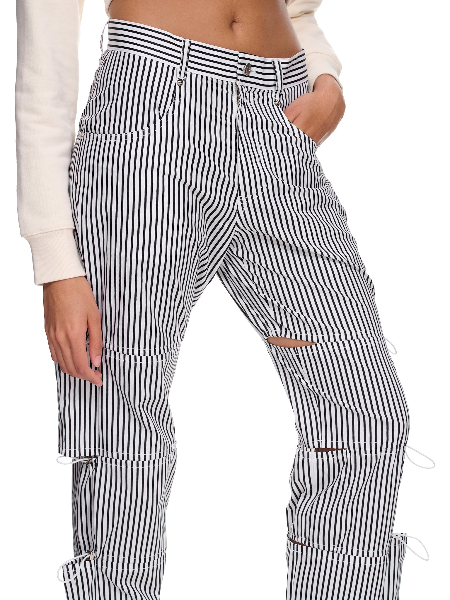 Stripe Slash Pants (PA07-BLACK)