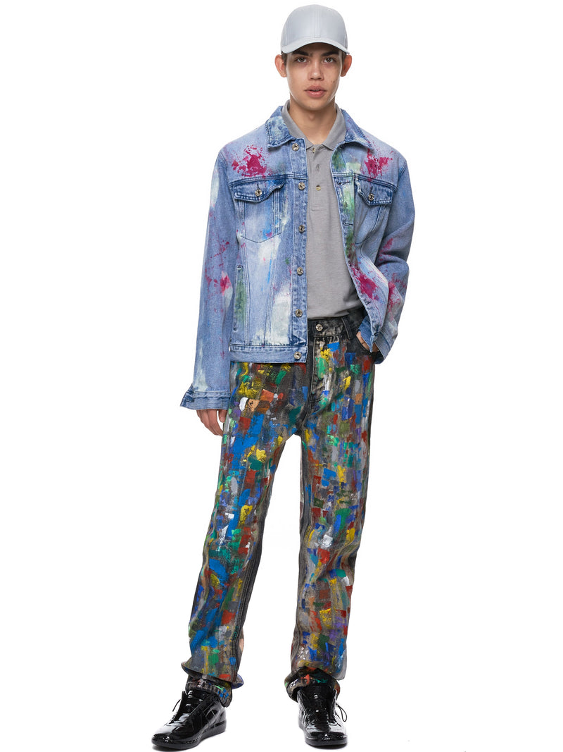 Geo Denim Jacket - Hlorenzo Style