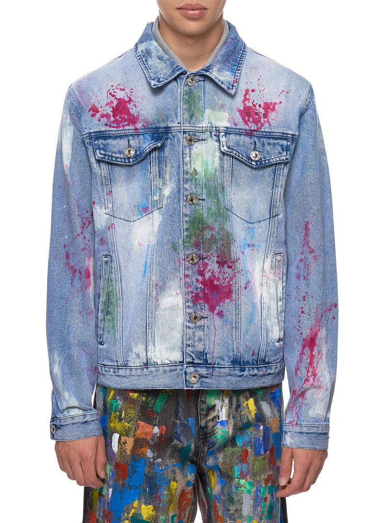 Geo Denim Jacket - Hlorenzo Front