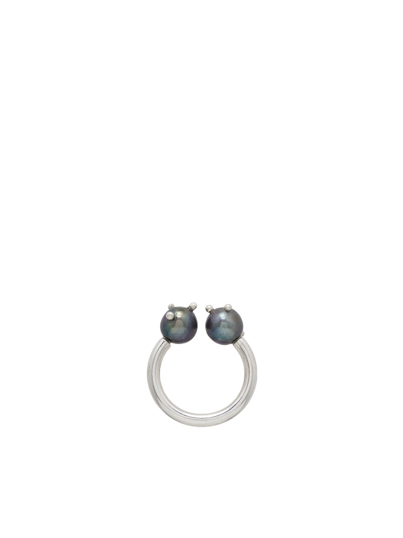 Grey Pierced Pearl Ring (PERLA-PIERCING-GREY-PEARL)