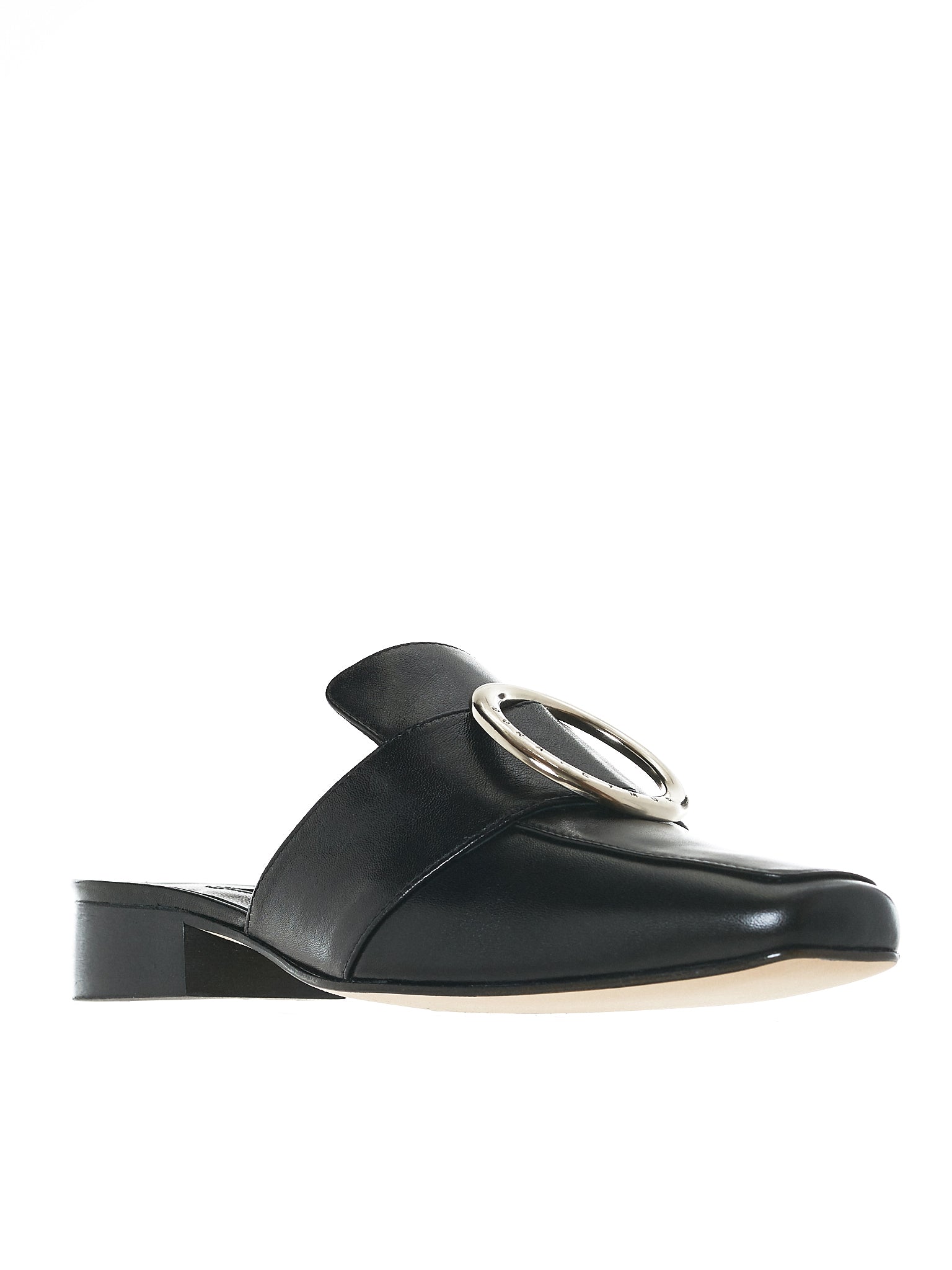 Petrol Leather Flats (PETROL-LEATHER-BLACK)