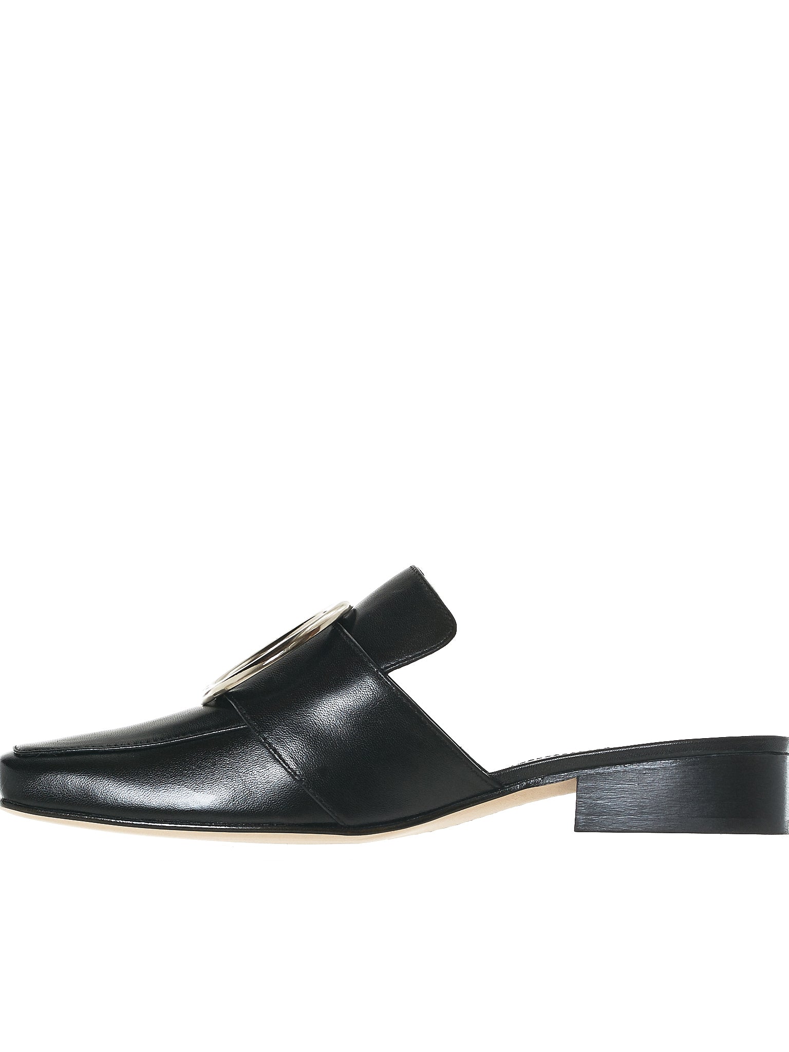 Petrol Leather Flats (PETROL-LEATHER-BLACK)