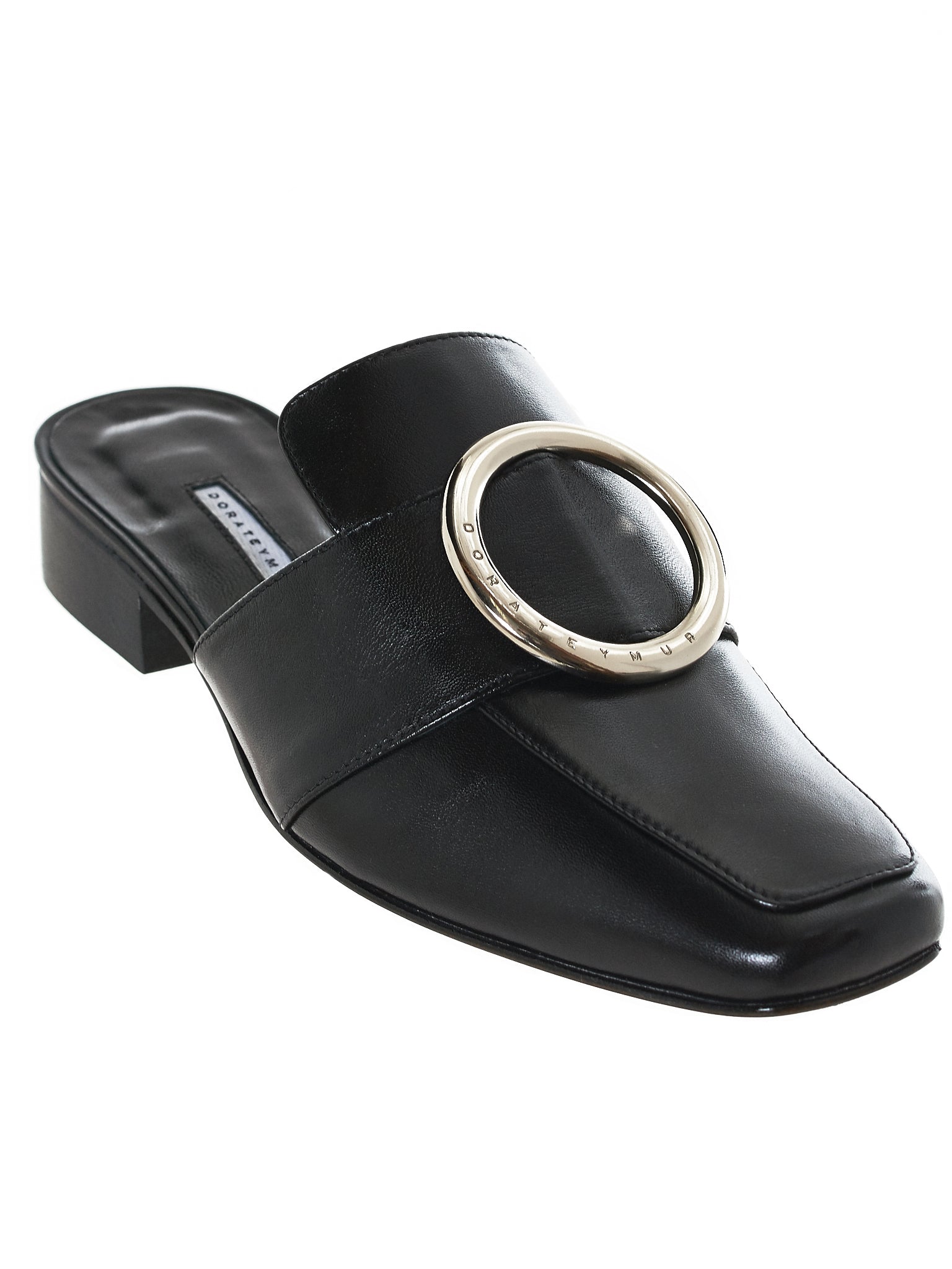 Petrol Leather Flats (PETROL-LEATHER-BLACK)