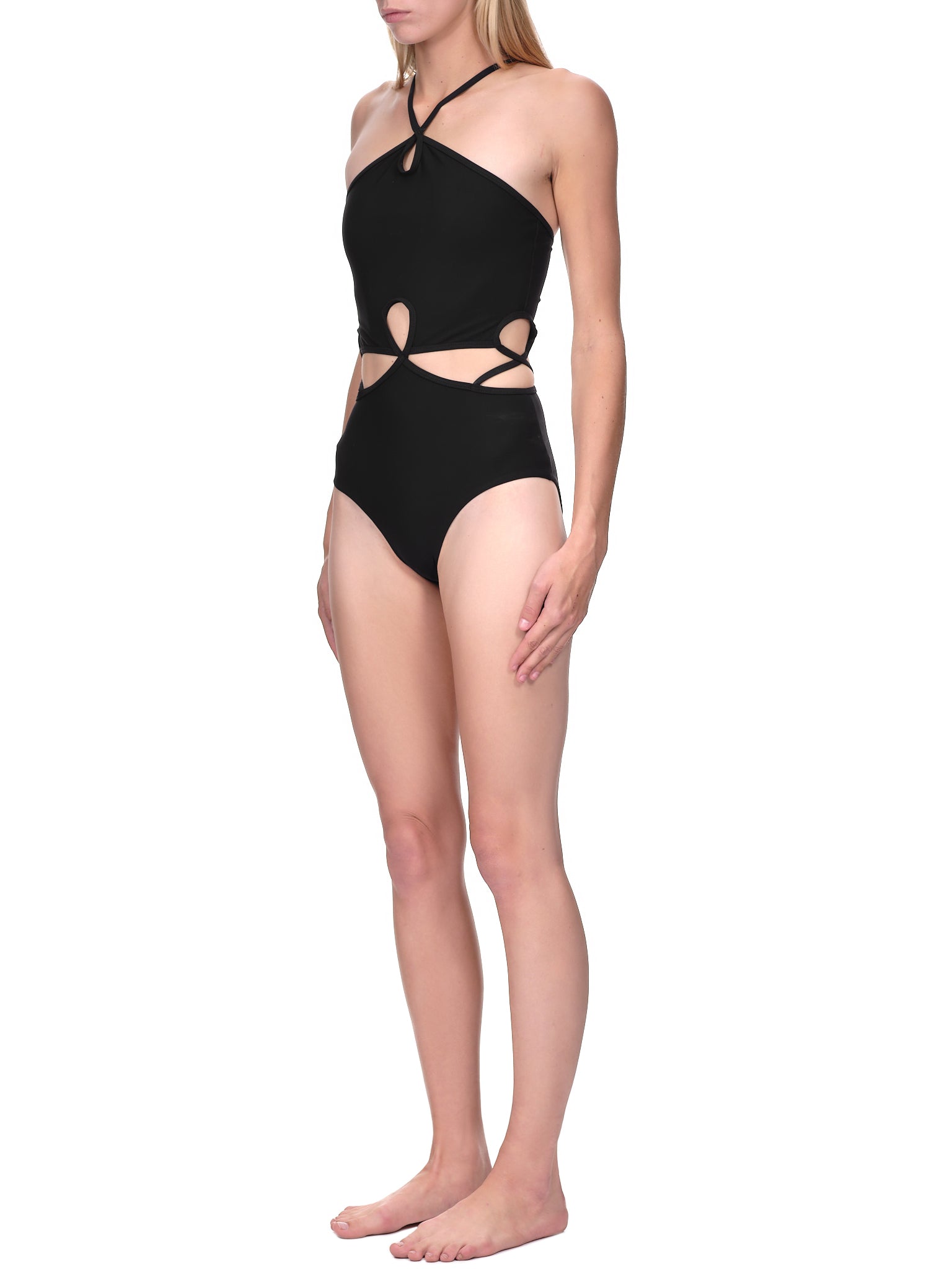 Looped Halter Swimsuit (PF22SWIM03-BLACK)