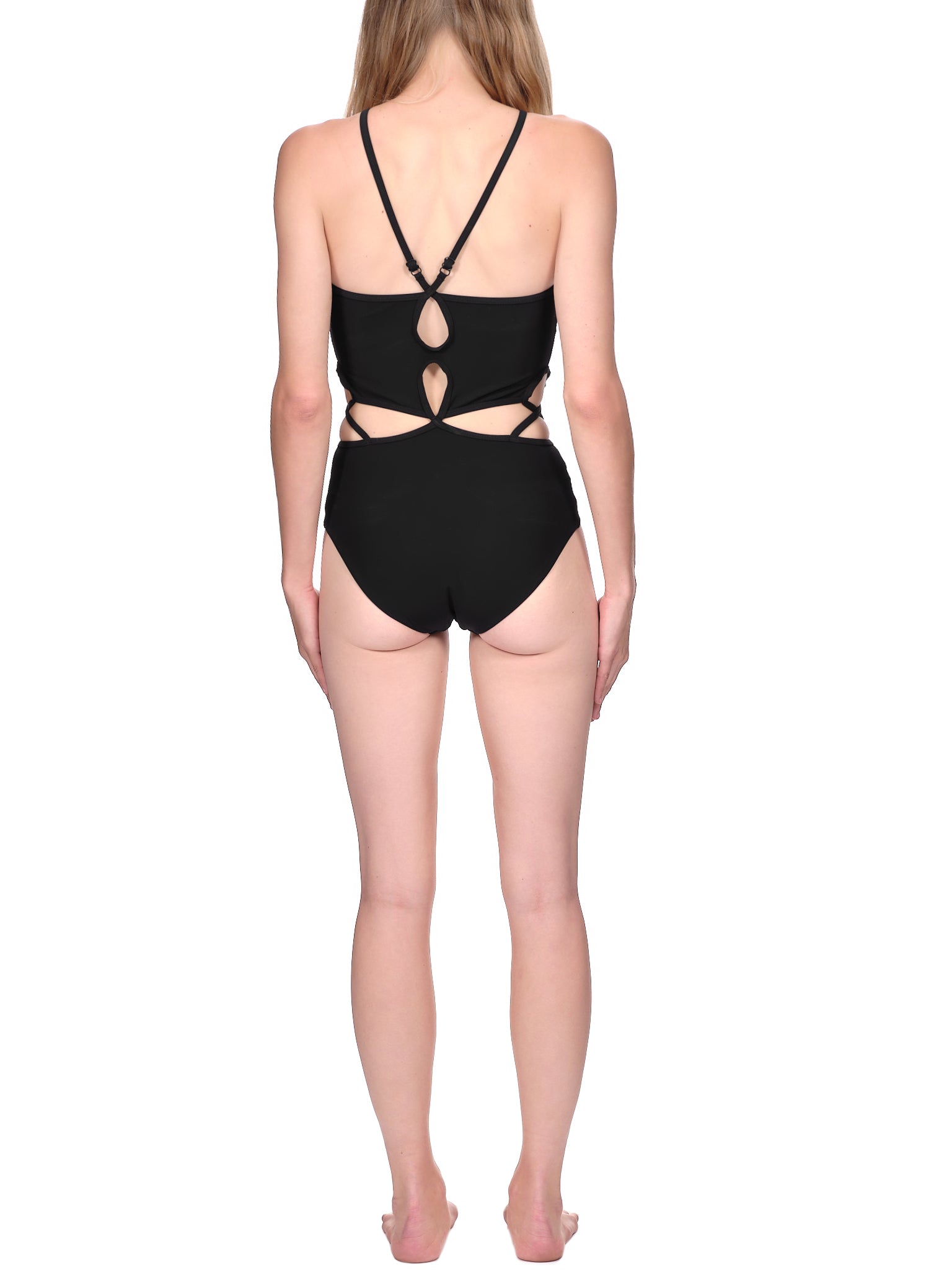 Looped Halter Swimsuit (PF22SWIM03-BLACK)