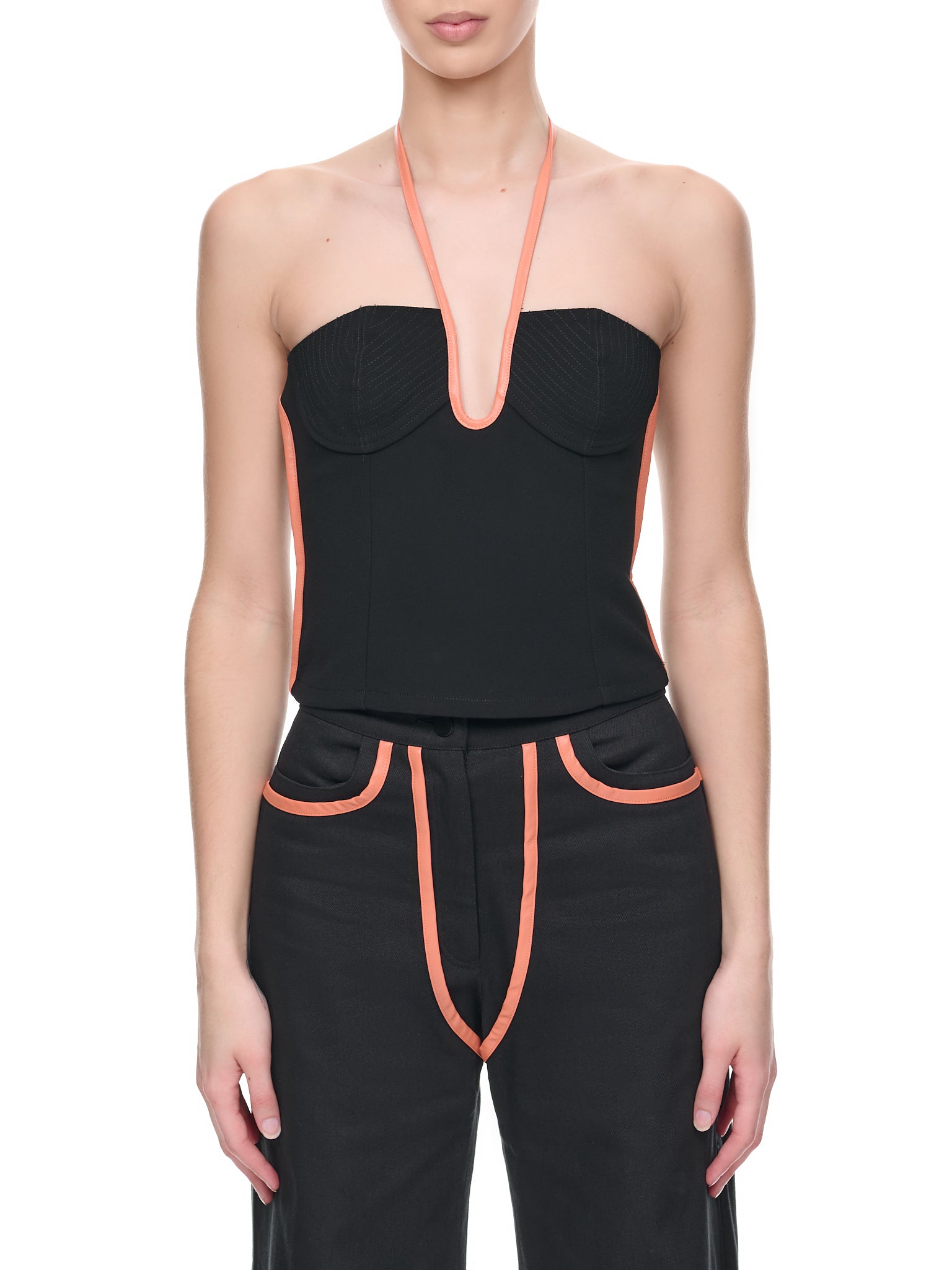 Nassia Singlet Top (PG395-NASSIA-BLACK-CORAL)