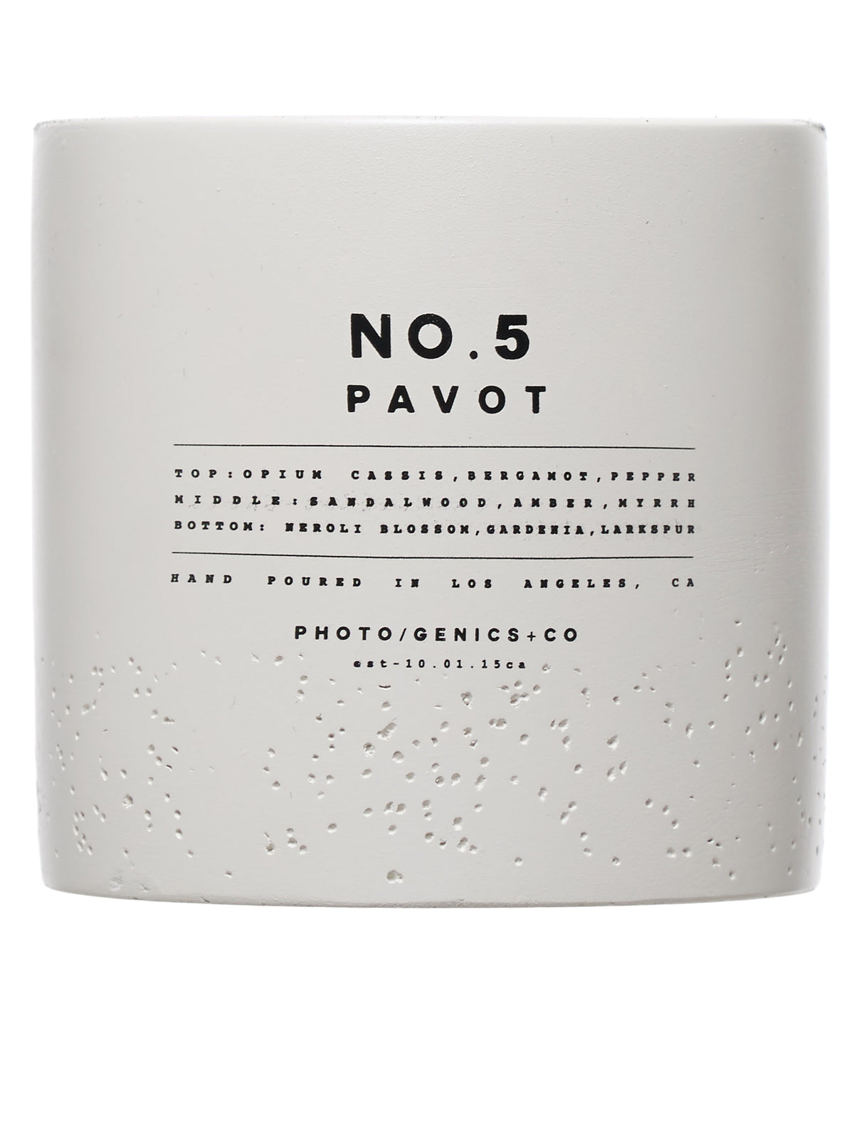 No. 5 Pavot Concrete Candle (PGCOACCL5-9-OZ-PAVOT)