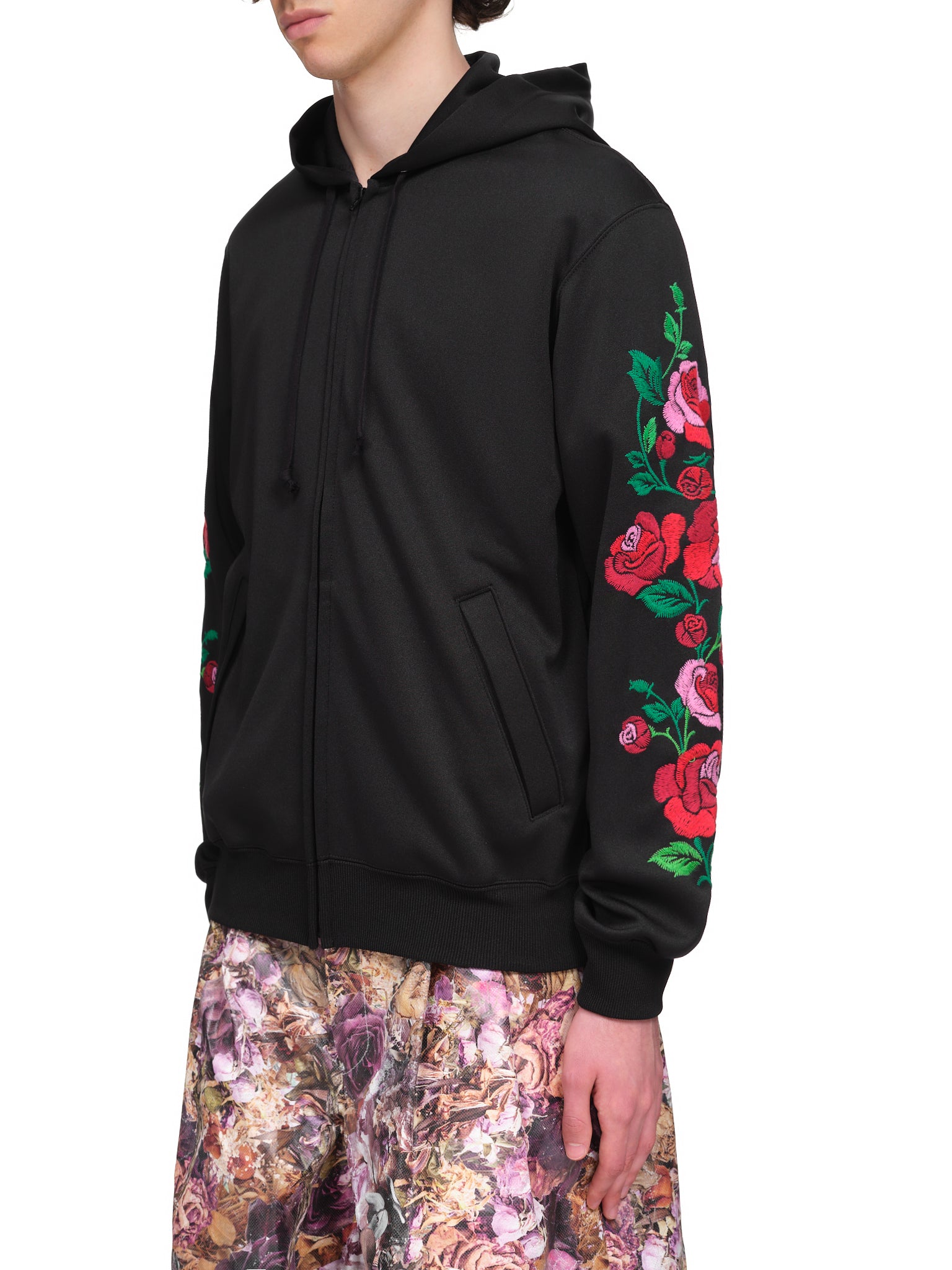 Comme Des Garçons Homme Plus Rose Embroidered Hoodie | H. Lorenzo