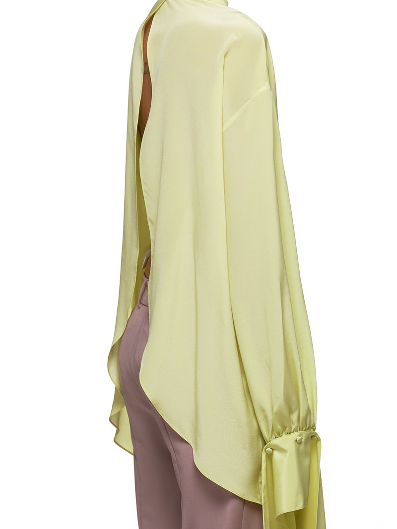 Draped Cuff Blouse (R0CA67-S-ACID-LEMON)