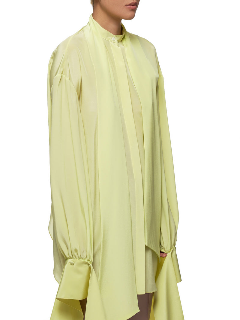 Draped Cuff Blouse (R0CA67-S-ACID-LEMON)