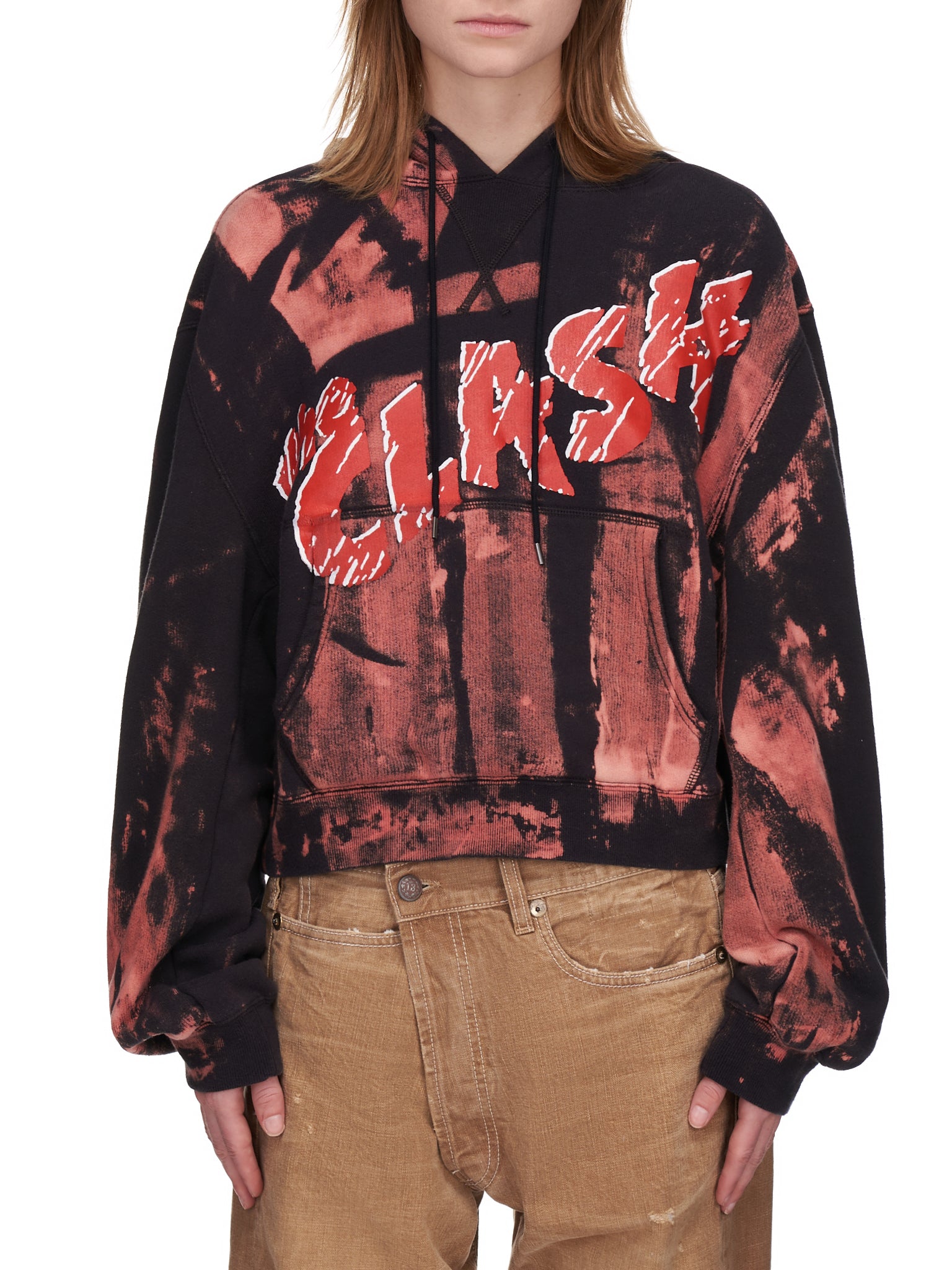 R13 Clash Cropped Hoodie | H. Lorenzo - front