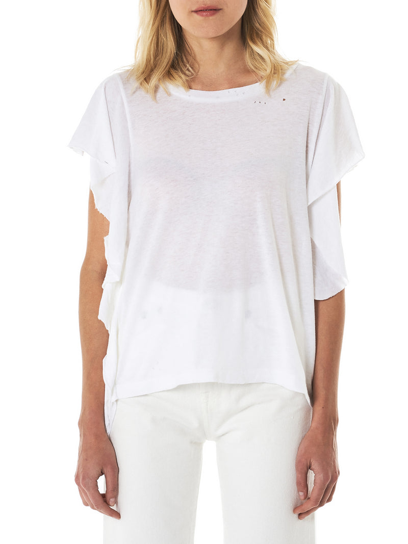 Raw Trim Flutter Tee (R13W3624-04-WHITE)