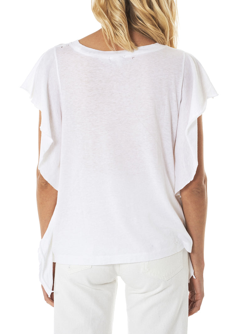 Raw Trim Flutter Tee (R13W3624-04-WHITE)
